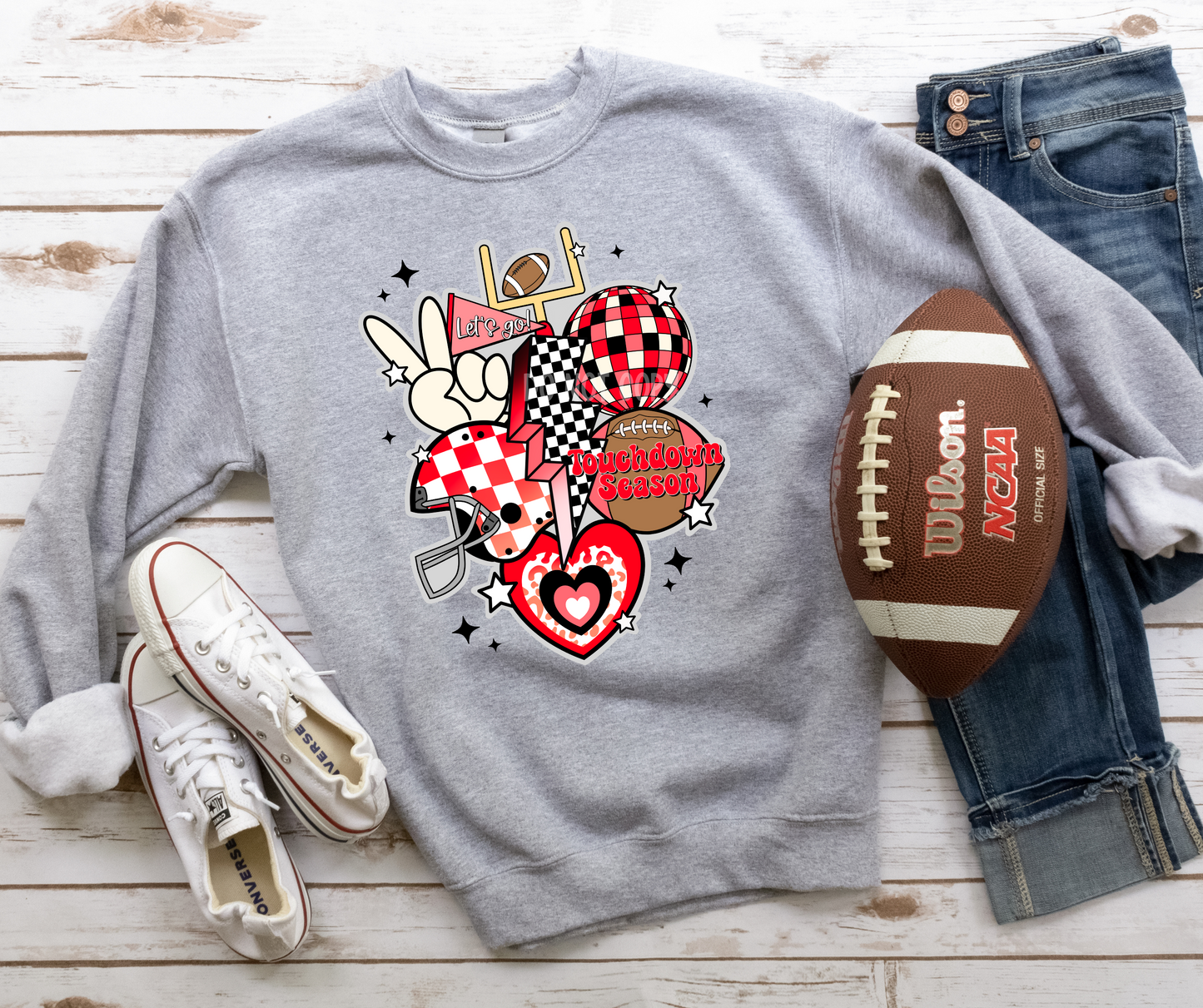 Retro Football New Red-DTF