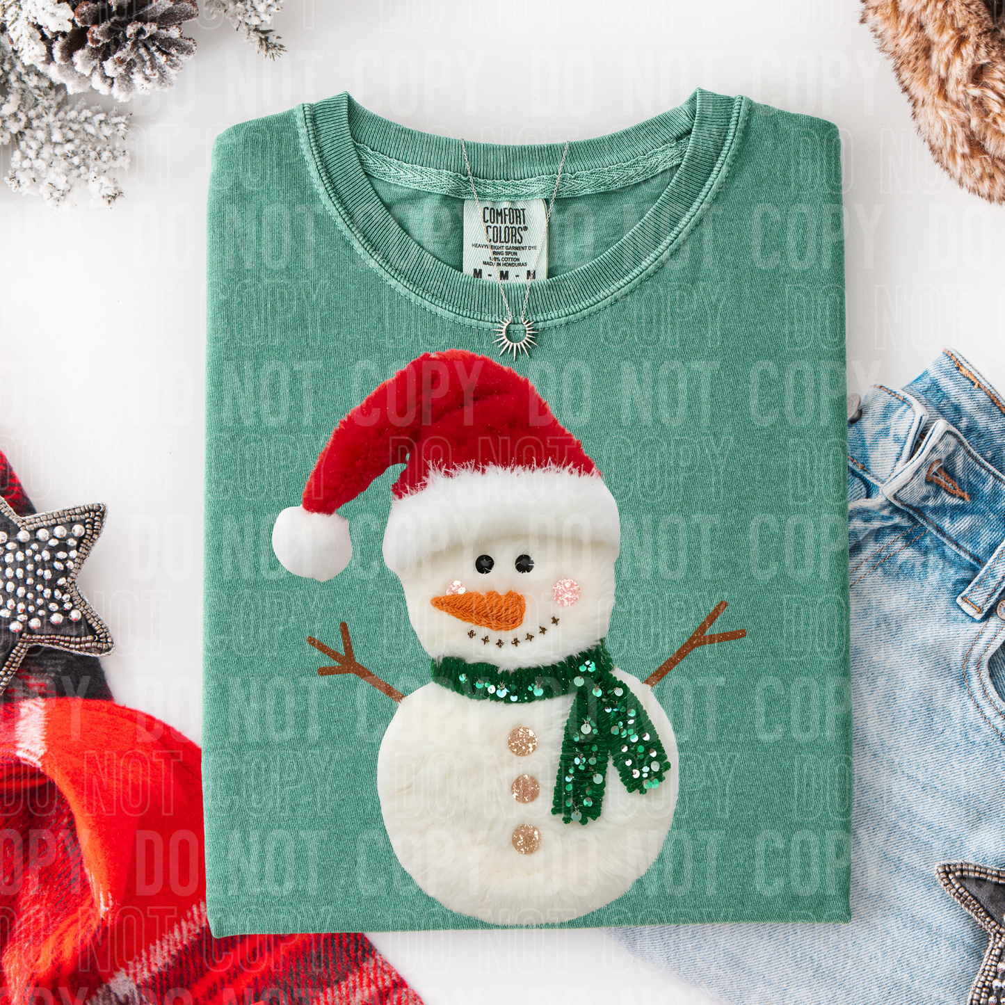 SNOWMAN FAUX FUR-DTF&UV