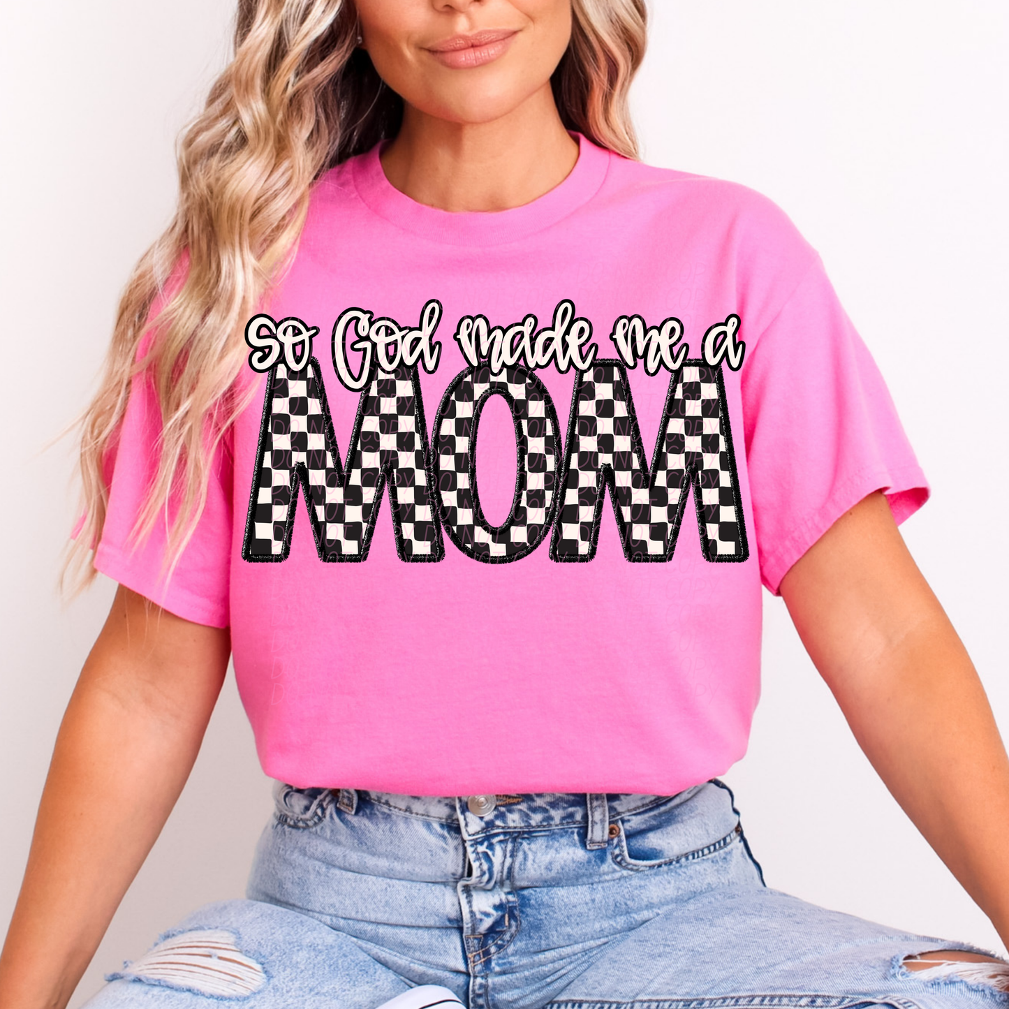 Checkered Sports Mom (dropdown)- DTF&UV