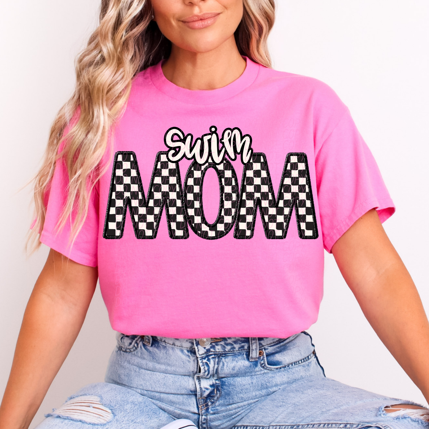 Checkered Sports Mom (dropdown)- DTF&UV