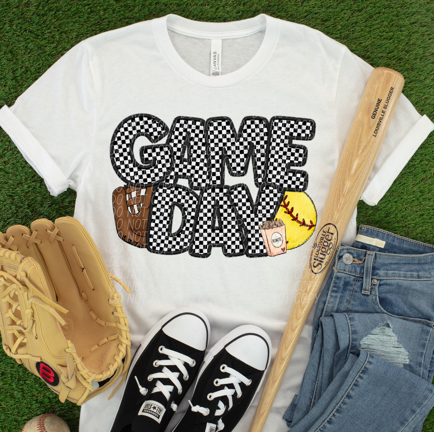 GAME DAY CHECKER SOFTBALL-DTF