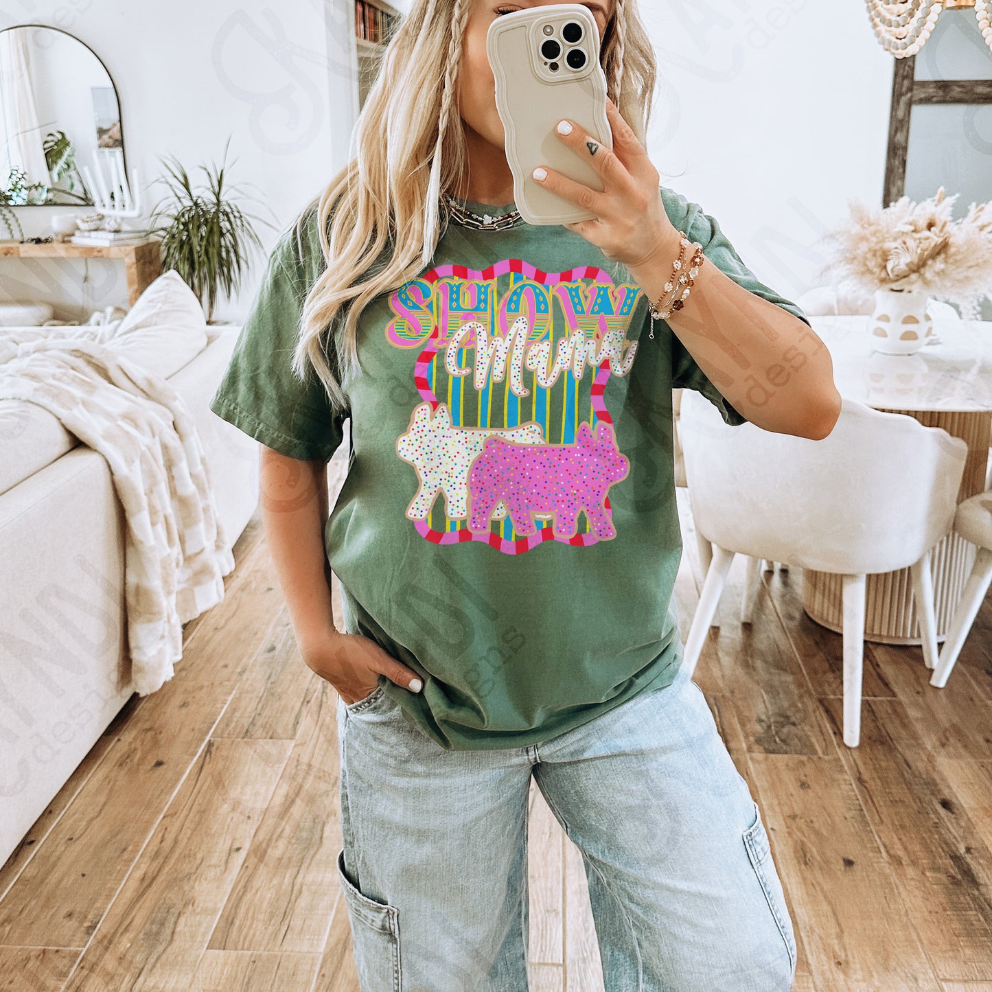 Show Mama Pig dots -DTF&UV