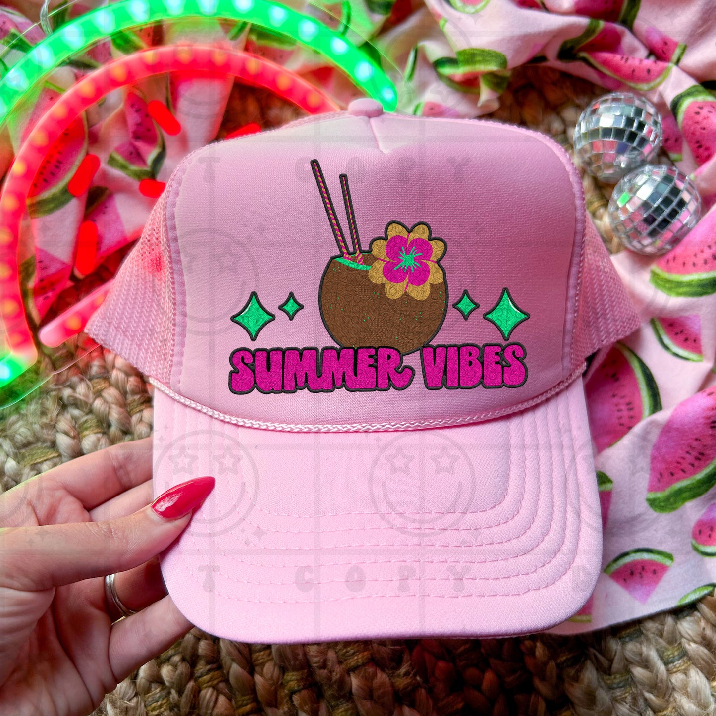 Summer Vibes Faux Emb -DTF
