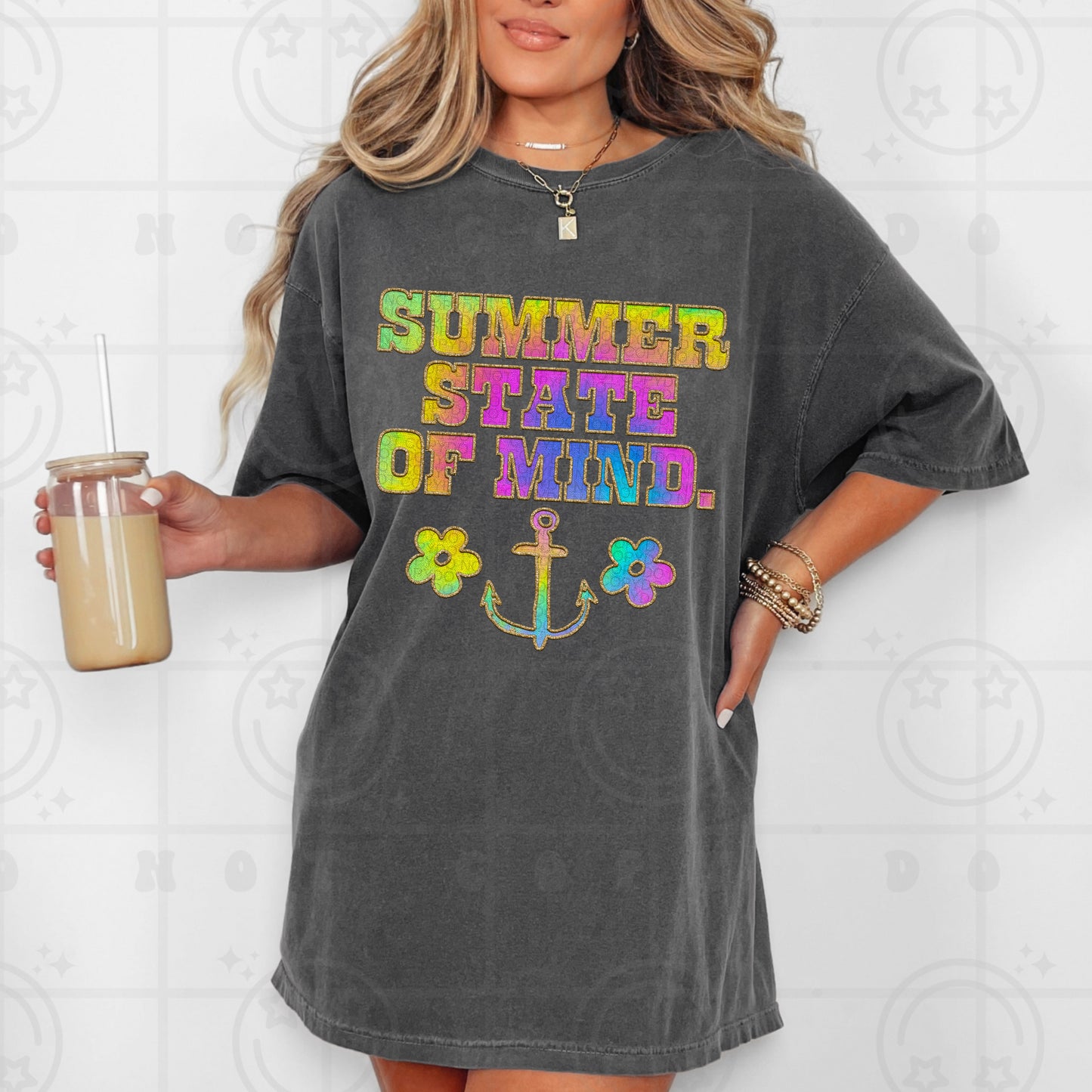 Summer state of mind faux emb -DTF