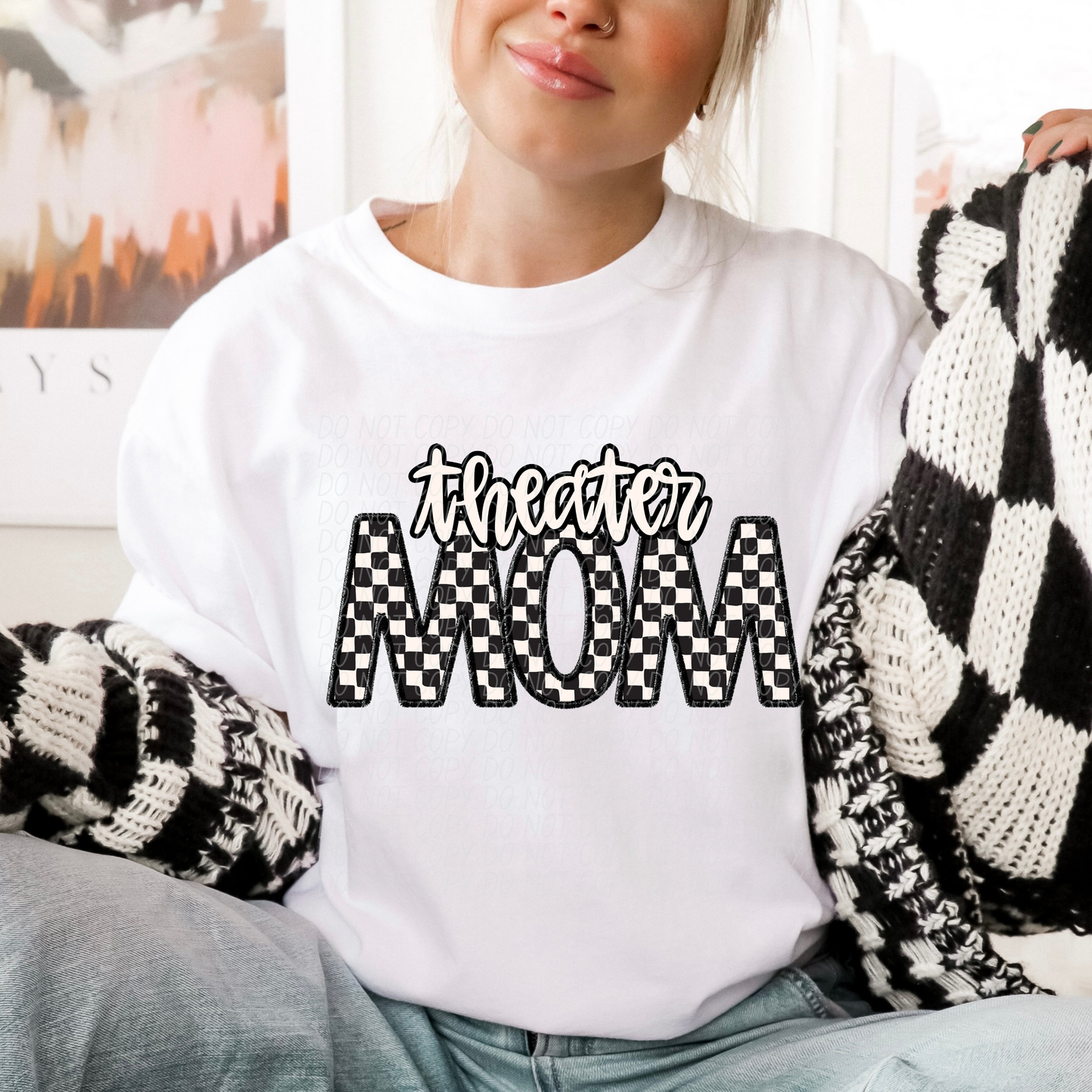 Checkered Sports Mom (dropdown)- DTF&UV