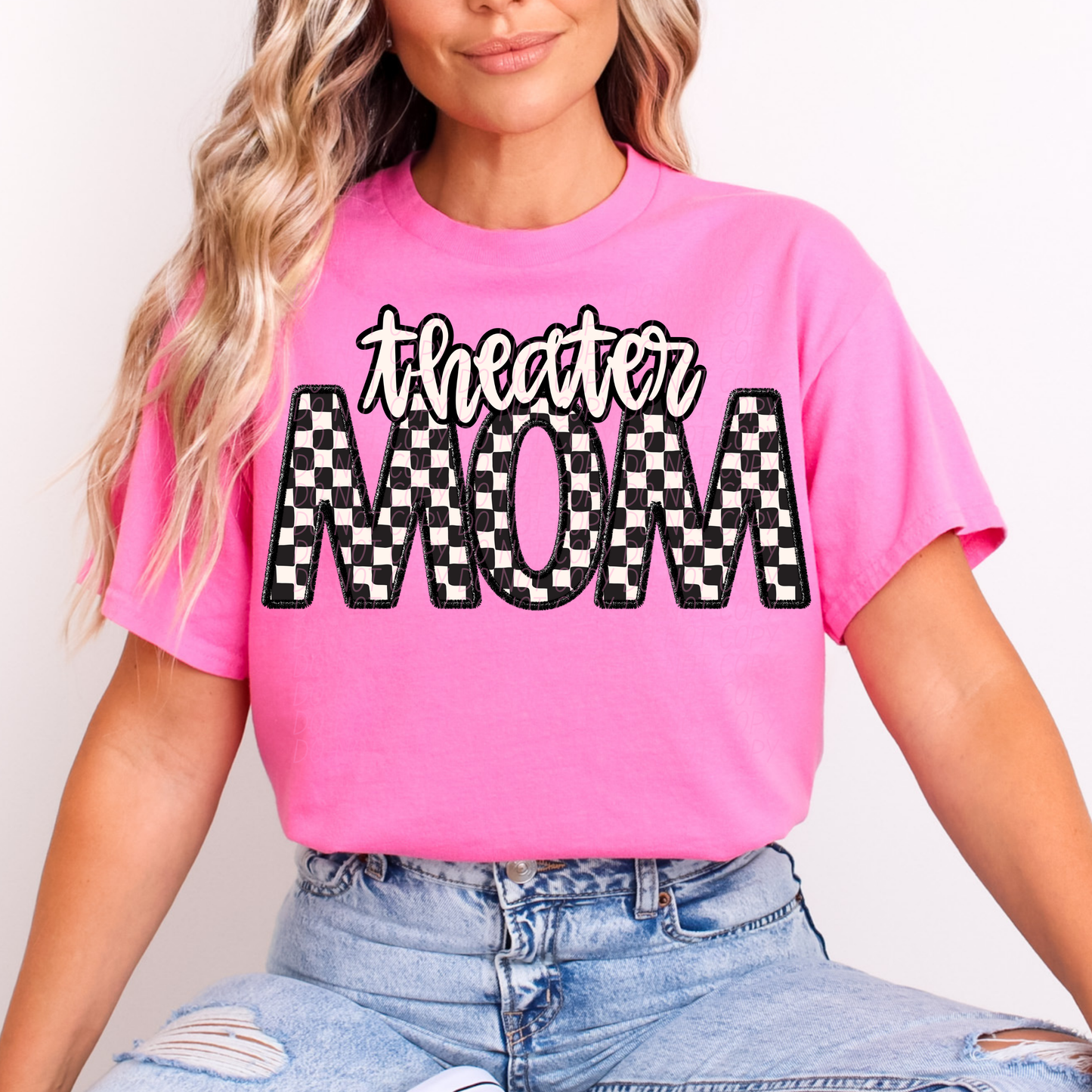 Checkered Sports Mom (dropdown)- DTF&UV