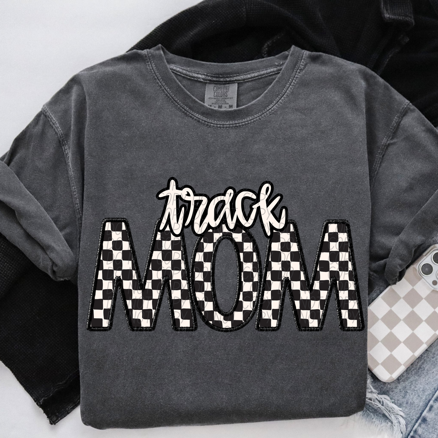 Checkered Sports Mom (dropdown)- DTF&UV