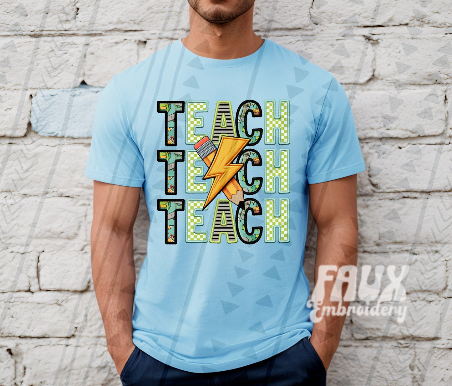 Teach stacked pencil bolt-DTF