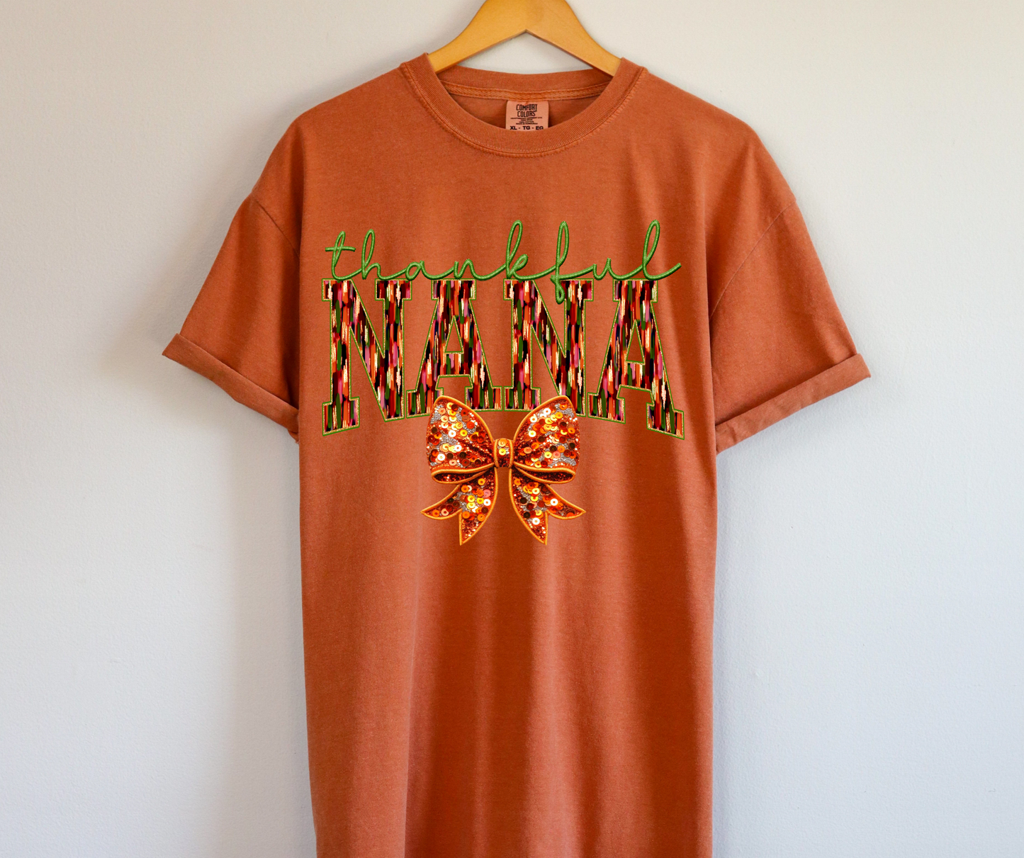 Thankful Nana sequin bow-DTF