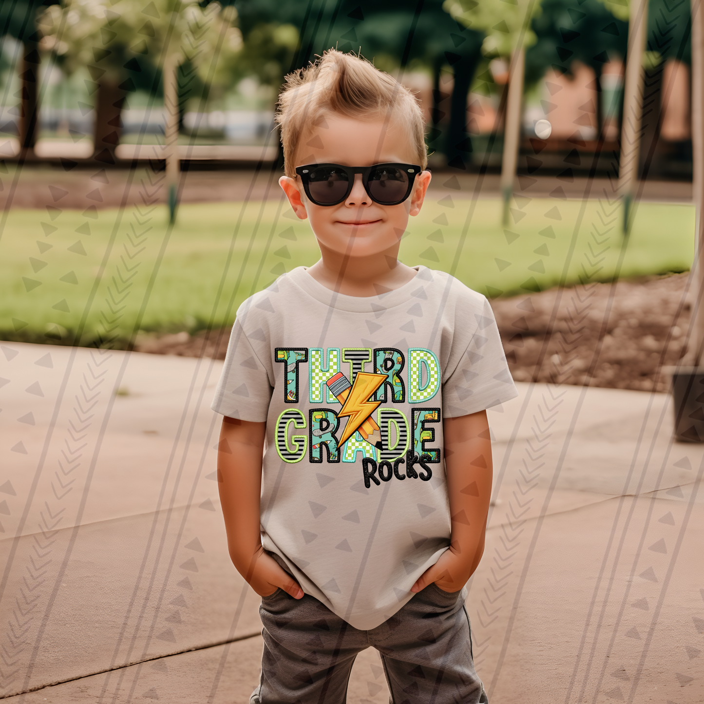 Third Grade Rocks (black)-Dtf