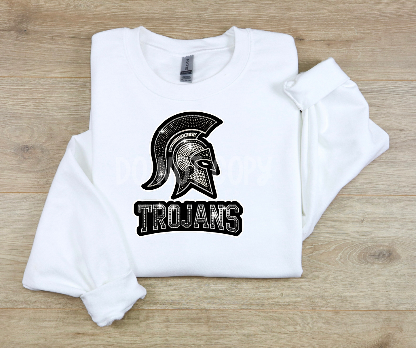 Trojans faux sequin silver black-DTF
