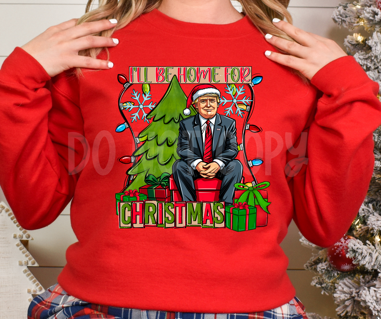 Trump Christmas tree presents-DTF