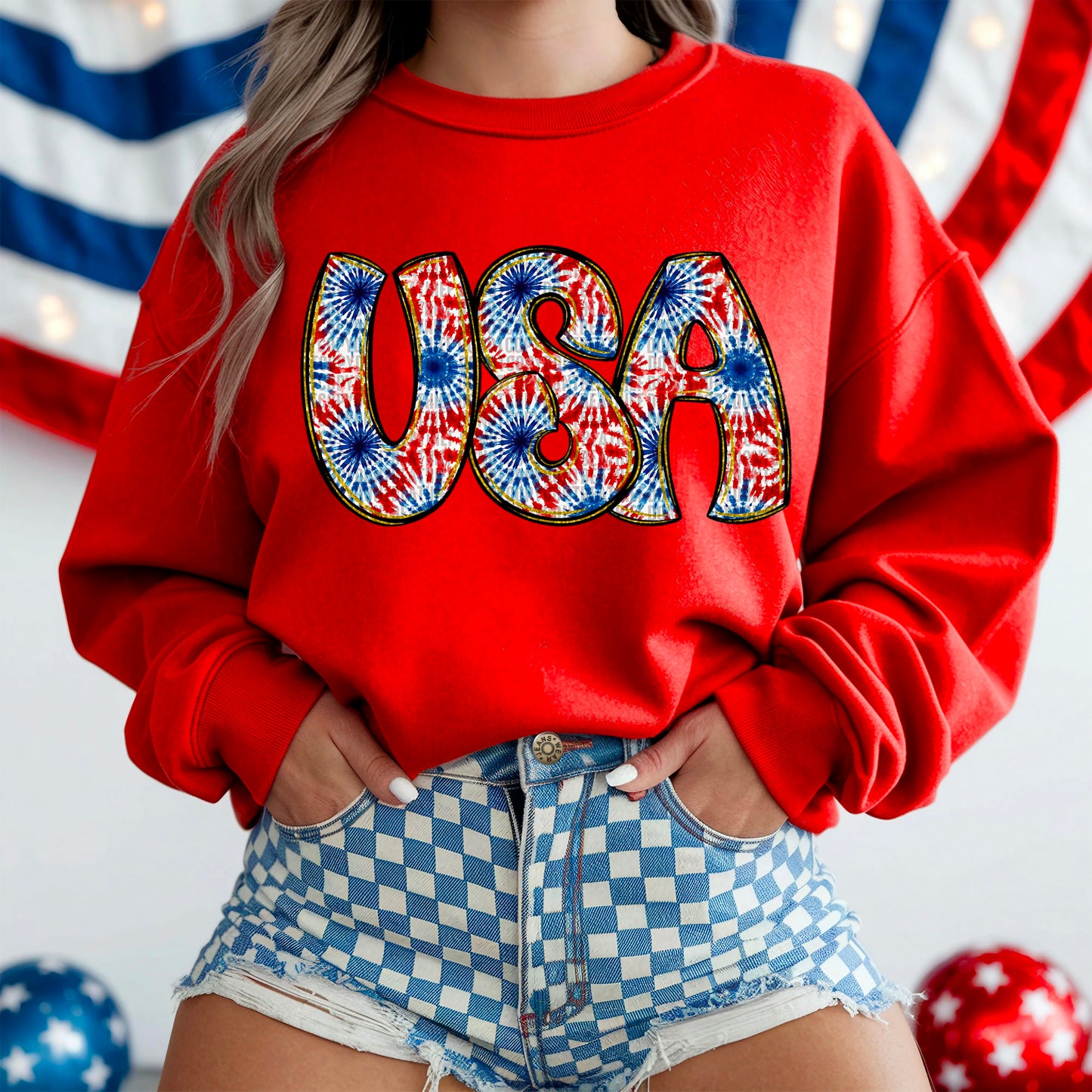 USA with bursts-DTF&UV