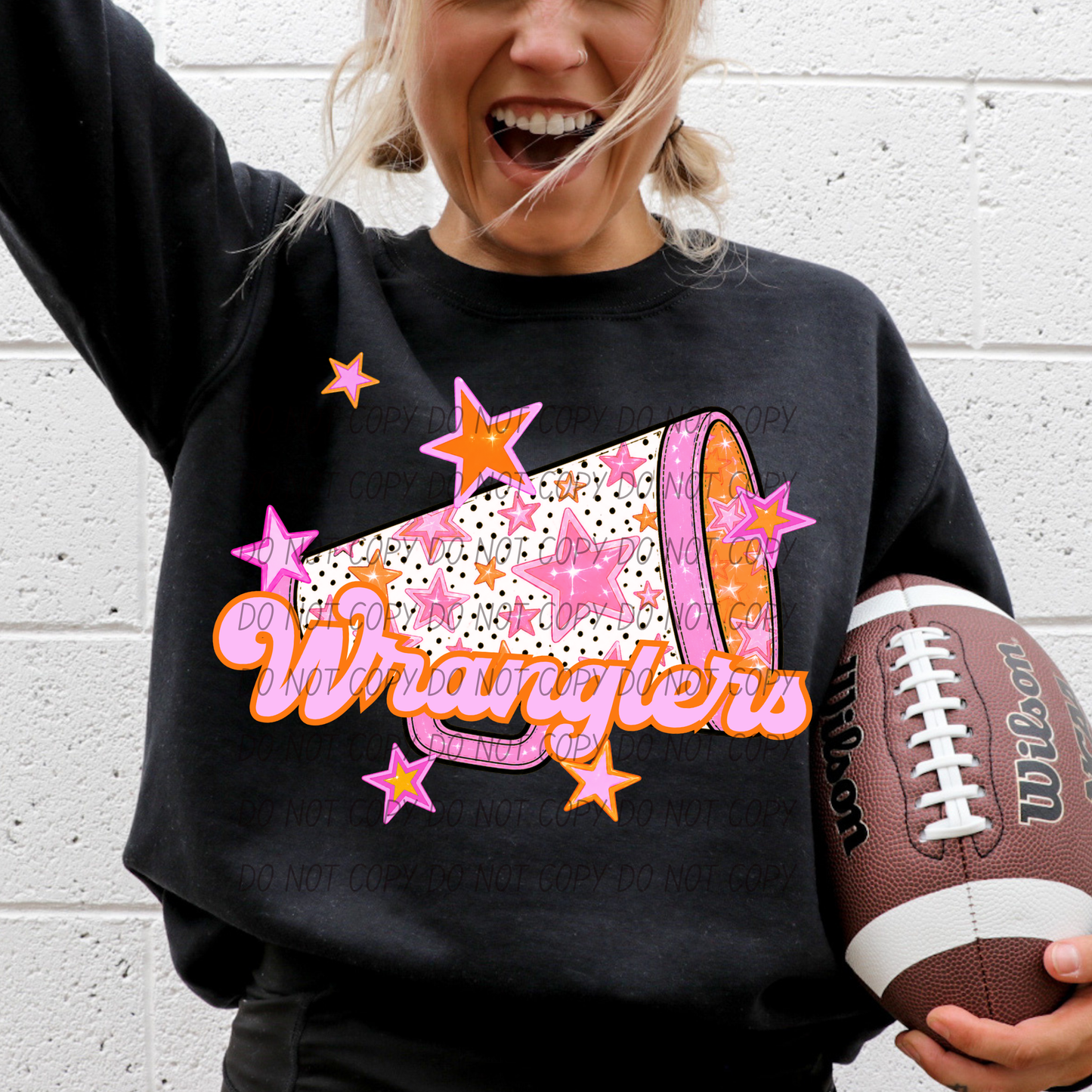 CHEER Pink Orange Stars Mascot (Dropdown)- DTF&UV