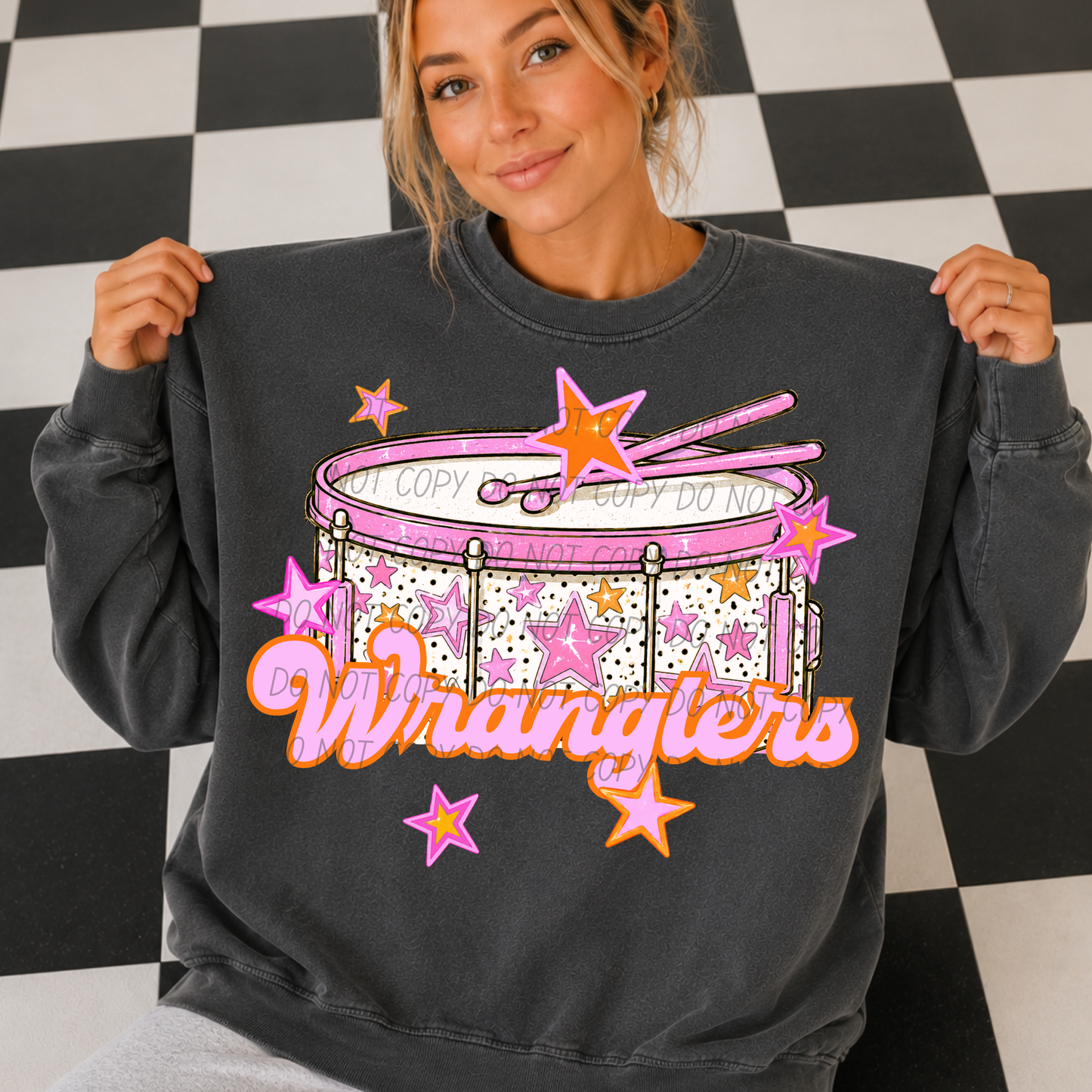 Band Pink Orange Stars Mascot (Dropdown)- DTF&UV