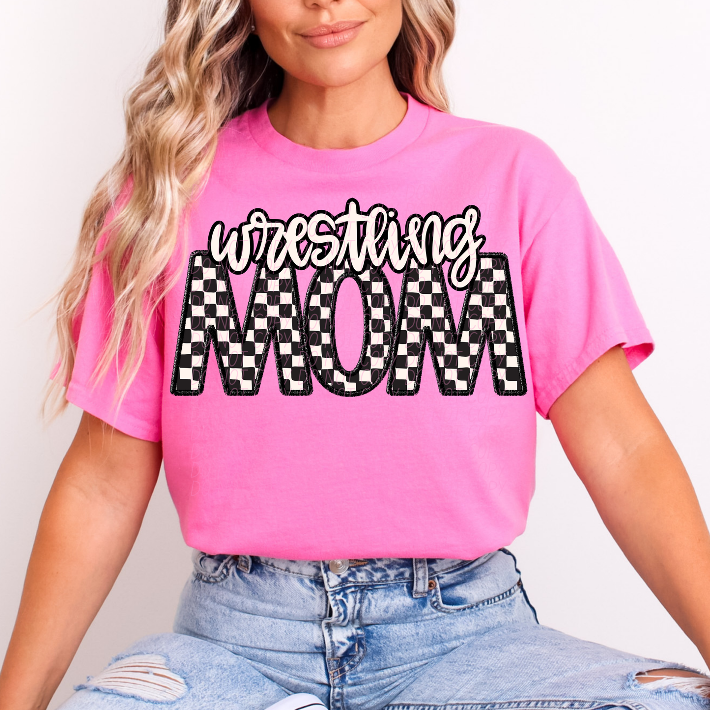 Checkered Sports Mom (dropdown)- DTF&UV