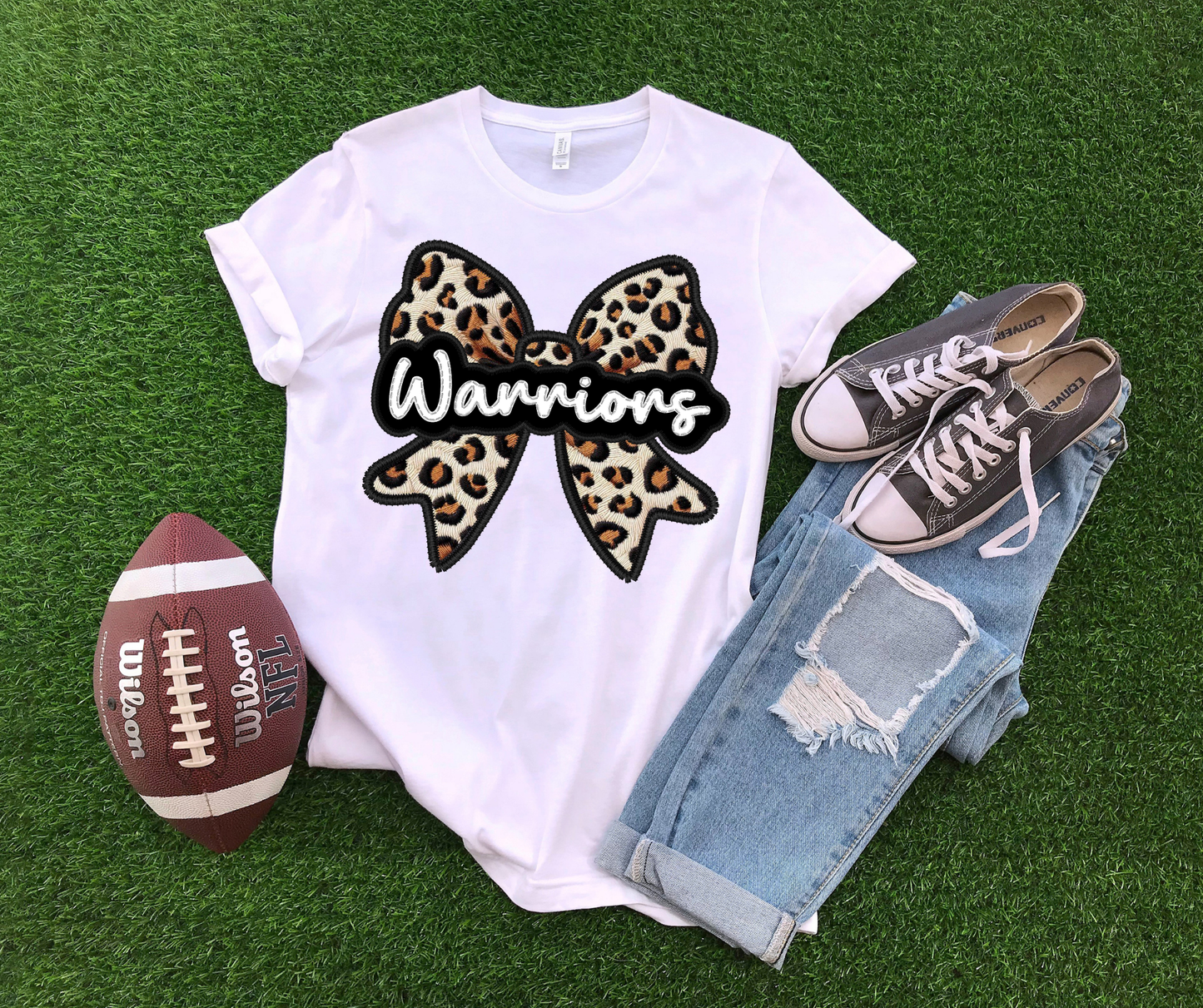 Warriors leopard bow-DTF