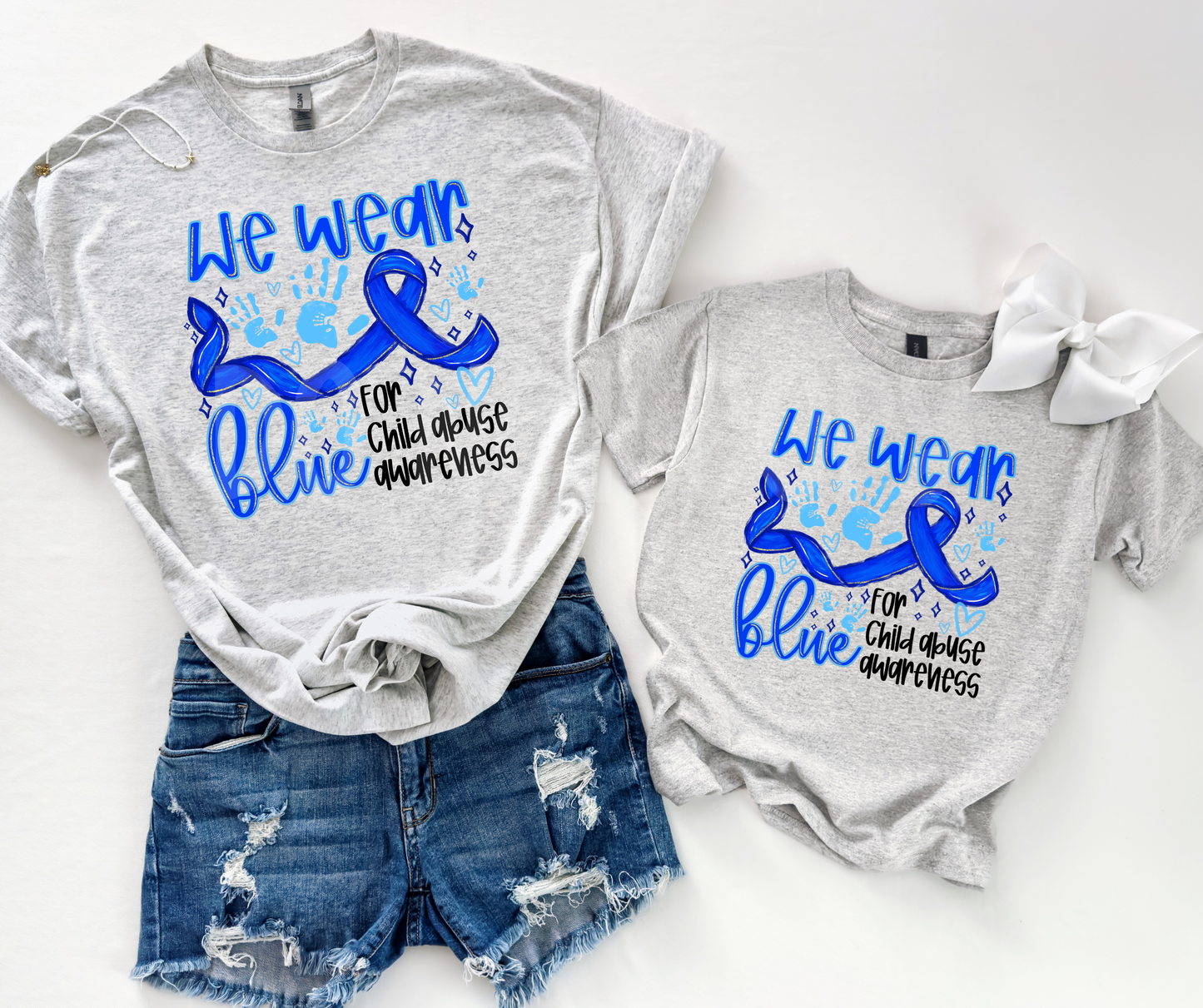 We Wear Blue Child Abuse Blk -DTF