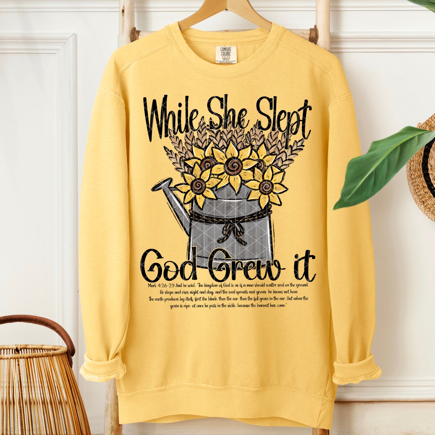 While She Slept God Grew It -DTF&UV (Includes front and back)- DTF&UV
