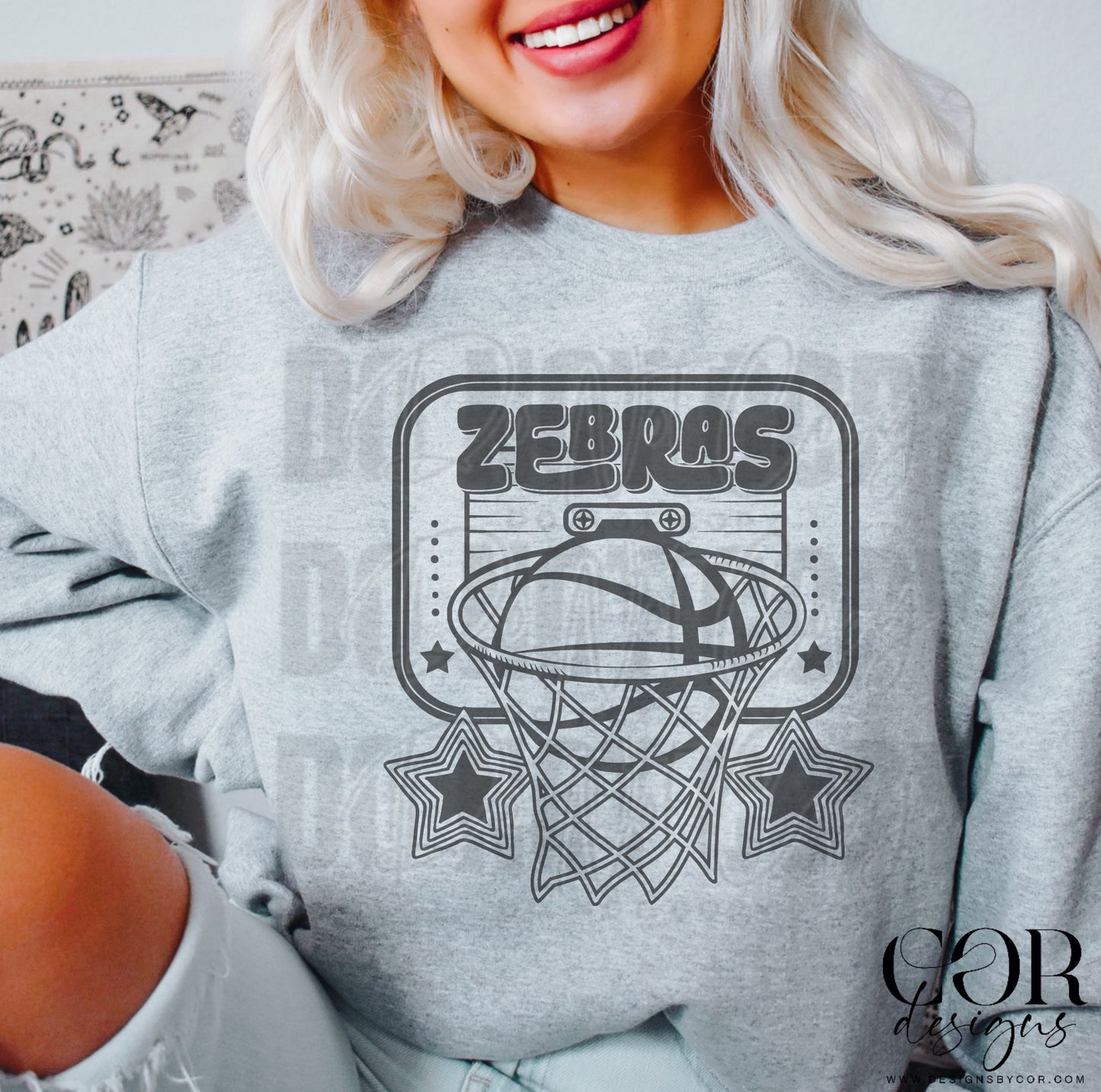 Basketball Mascots With stars (DROPDOWN- ALL IN THIS LISTING)-DTF