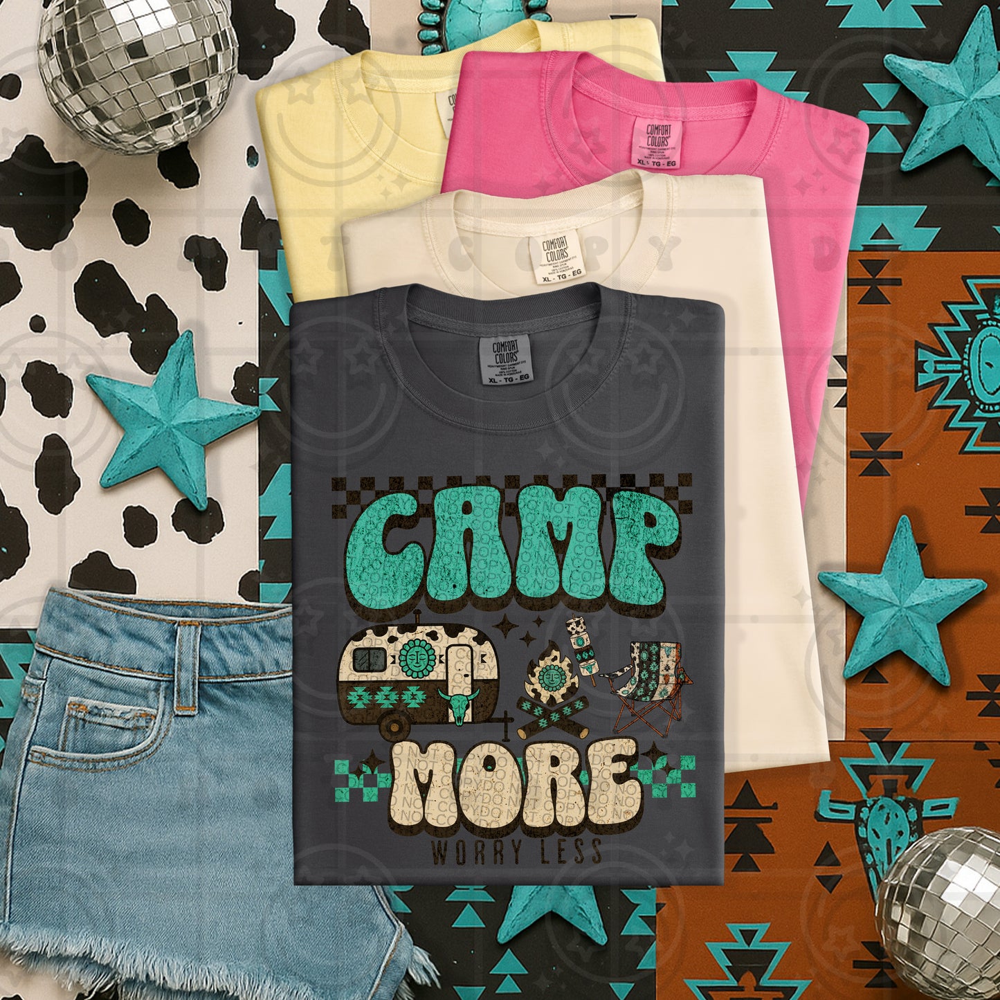 camp more worry less gems-DTF&UV