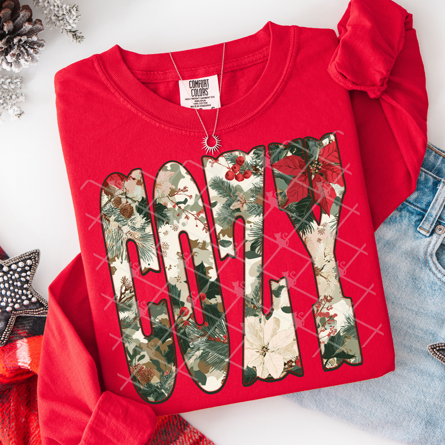 christmas camo cozy -DTF&UV