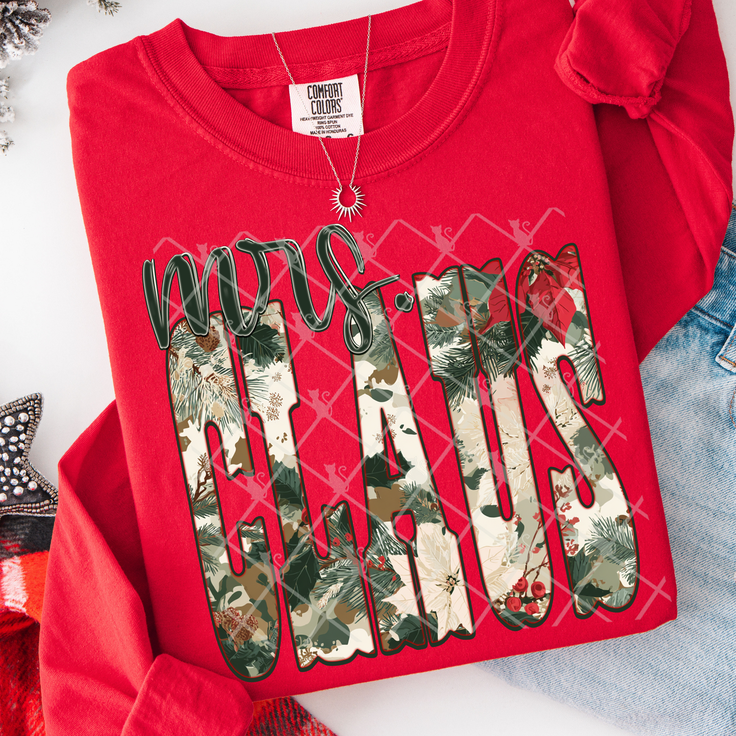 christmas camo Mrs.Claus -DTF&UV
