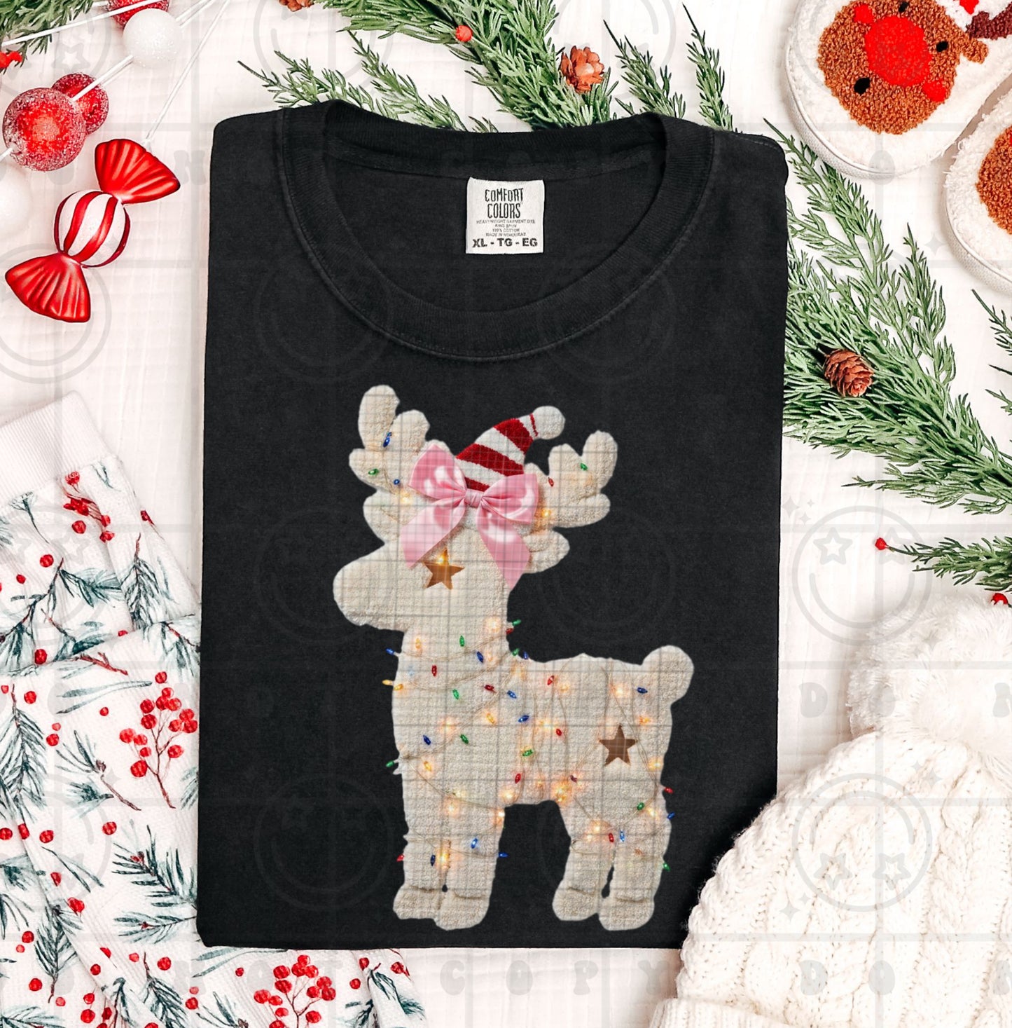 christmas light reindeer -DTF&UV