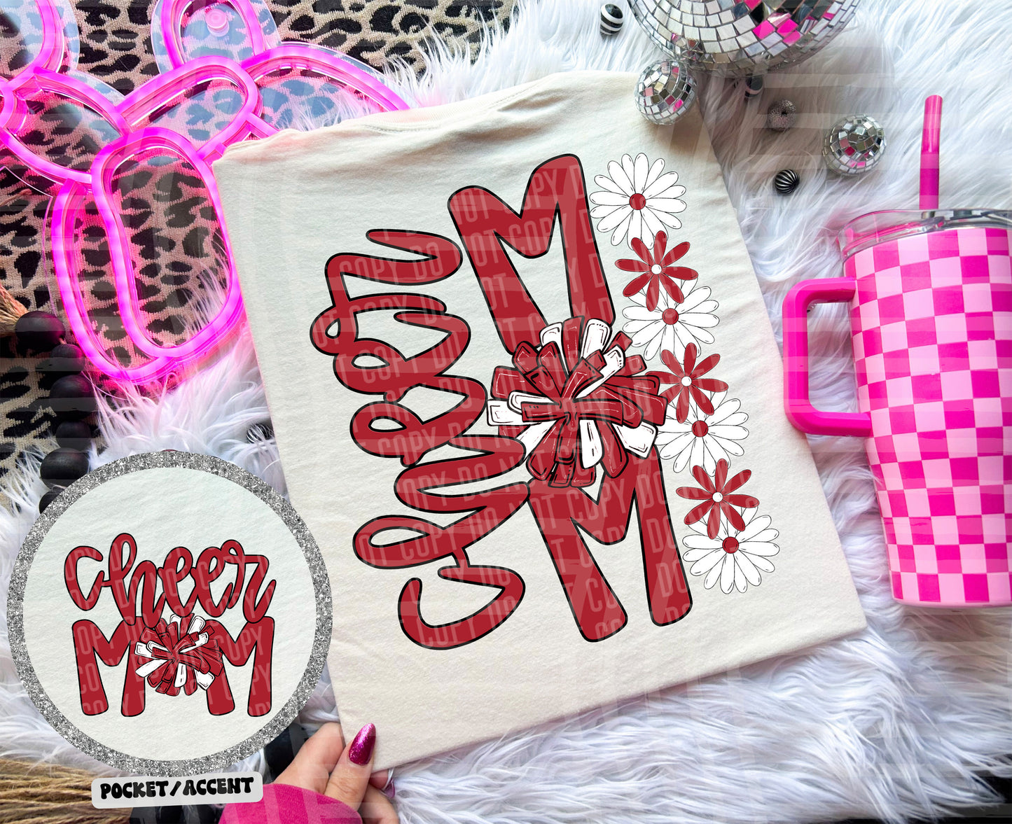 Cheer Mom (Includes front and back-COLORS IN DROPDOWN)- DTF&UV