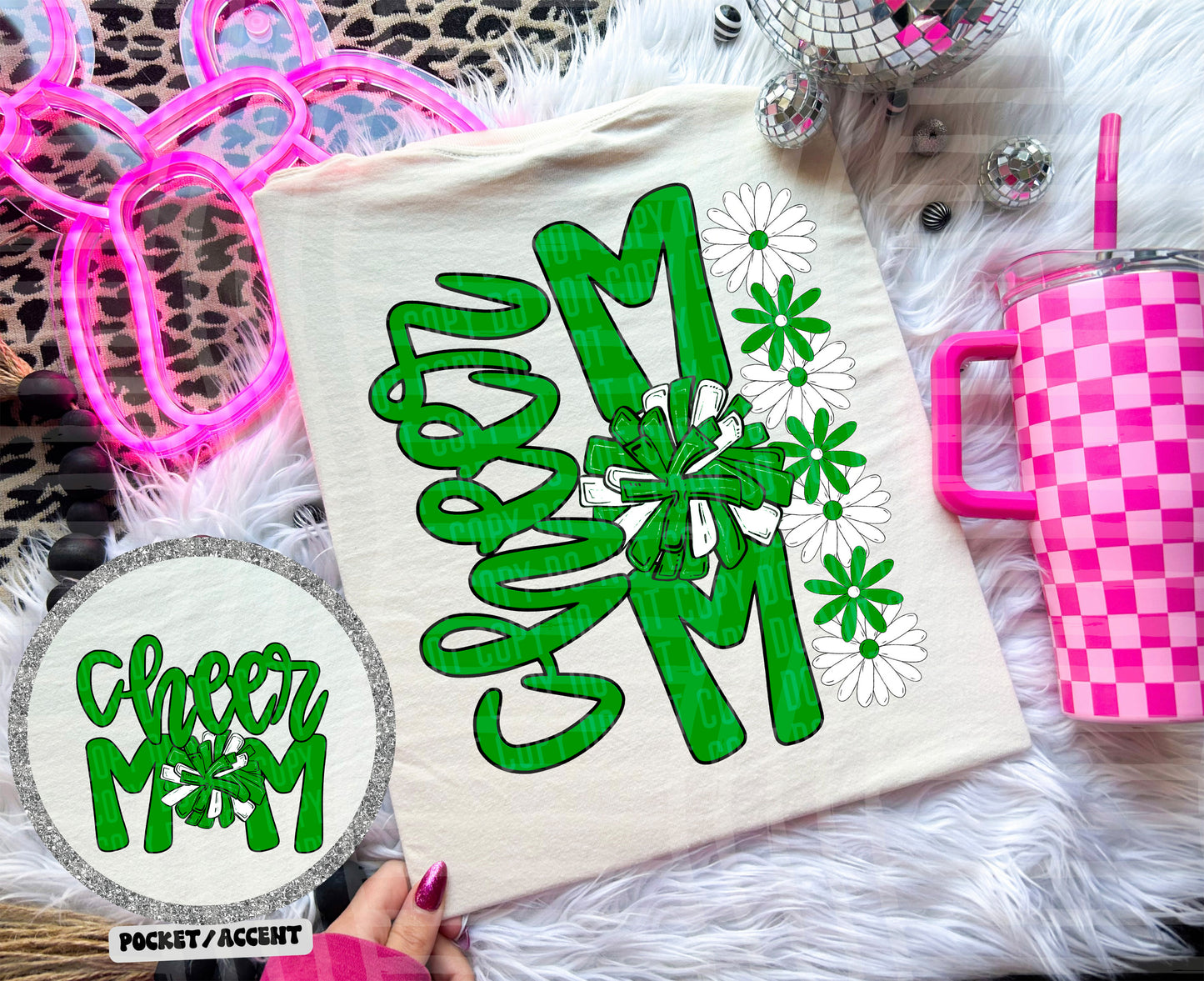 Cheer Mom (Includes front and back-COLORS IN DROPDOWN)- DTF&UV