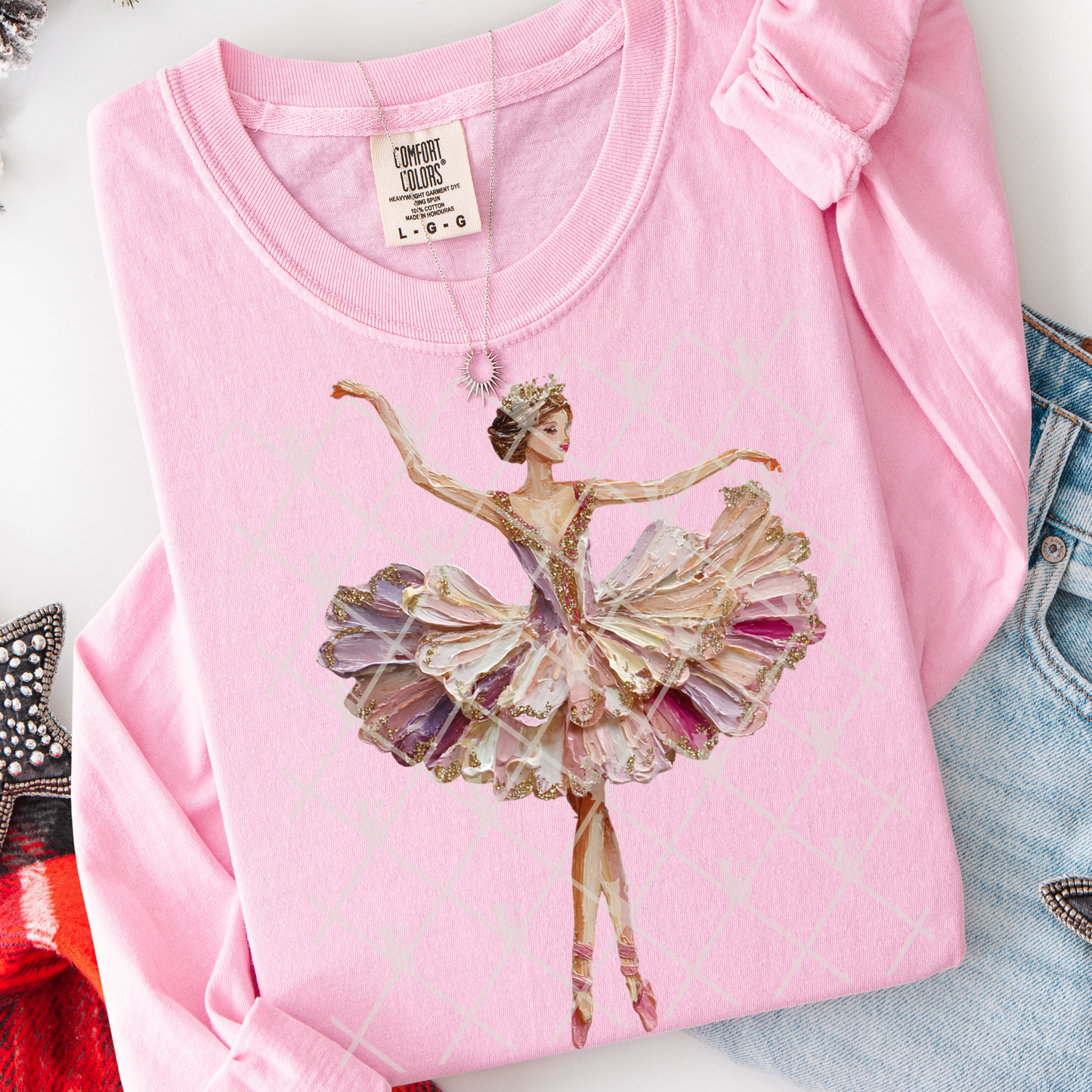 hand painted ballerina -DTF&UV