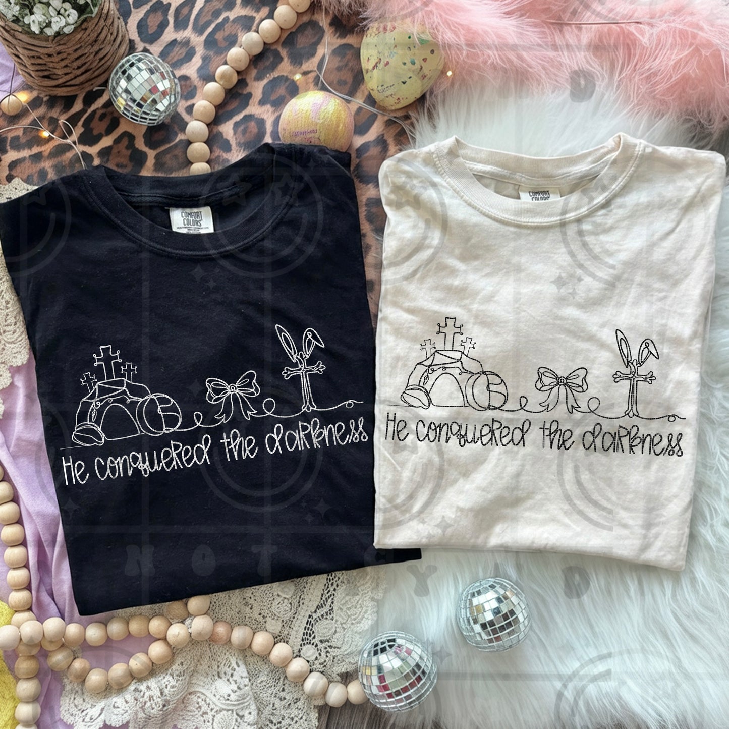 he conquered the darkness (Dropdown Color Choice)-DTF&UV