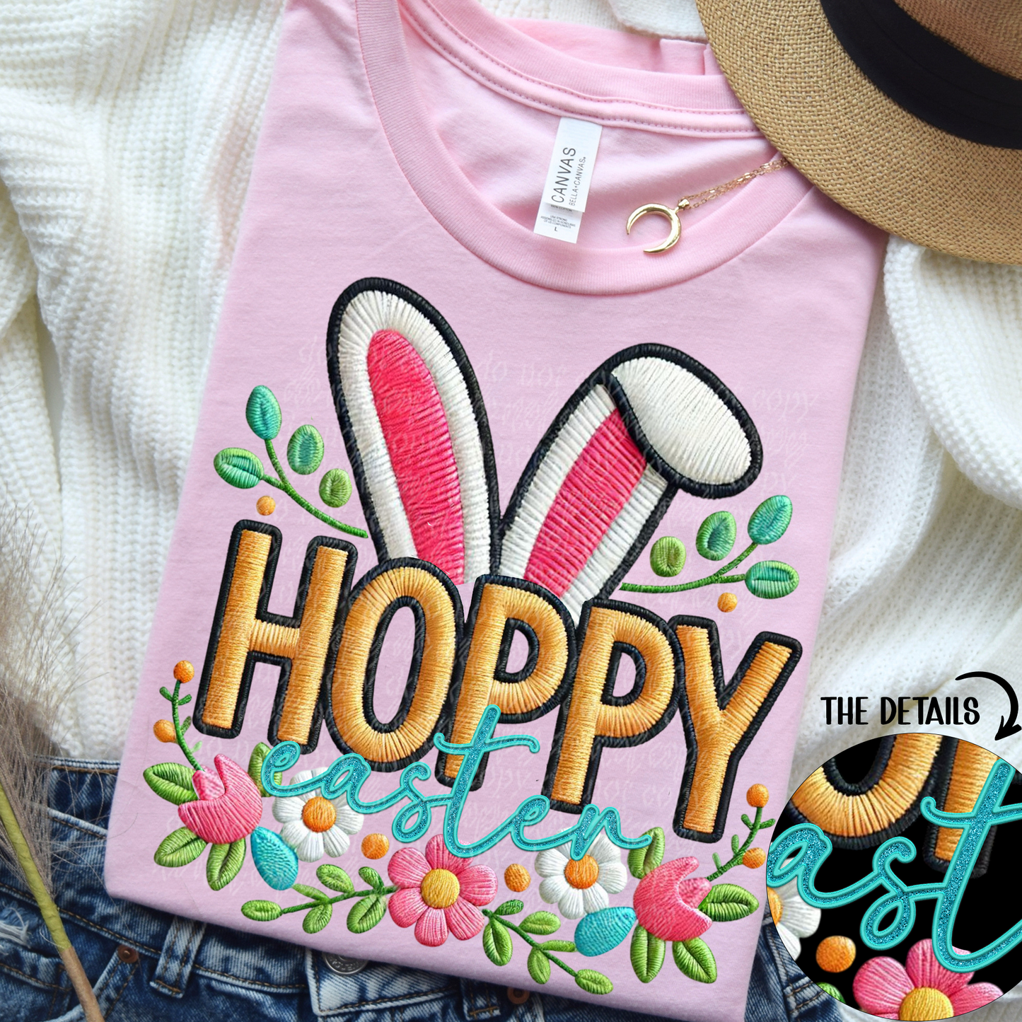 hoppy easter ears -DTF