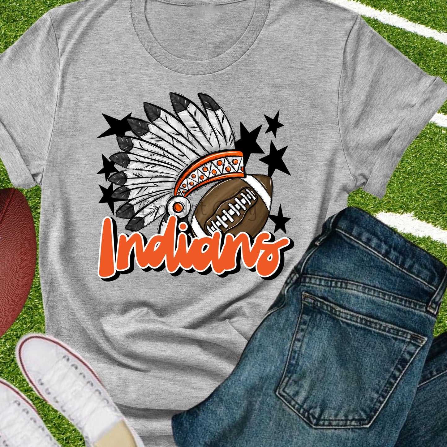 Indians football orange-DTF