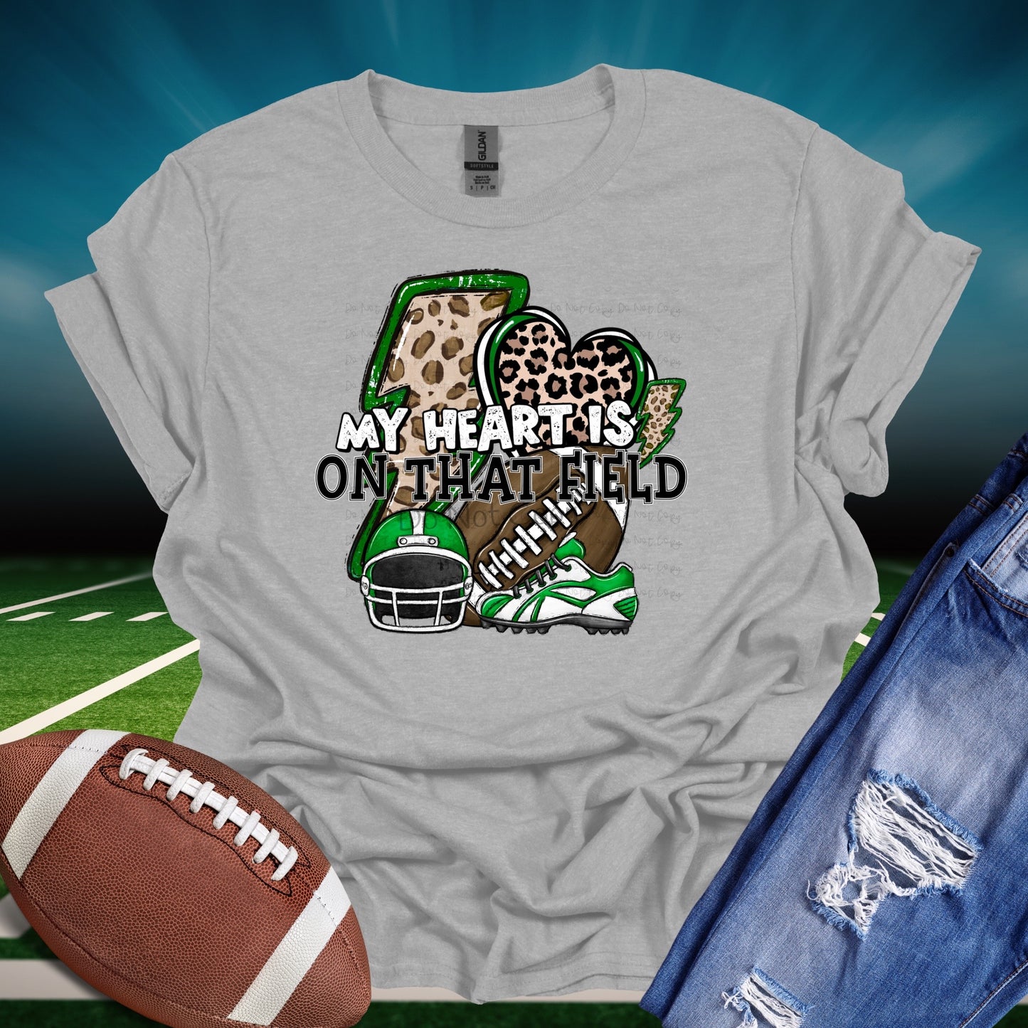 My heart football green-DTF