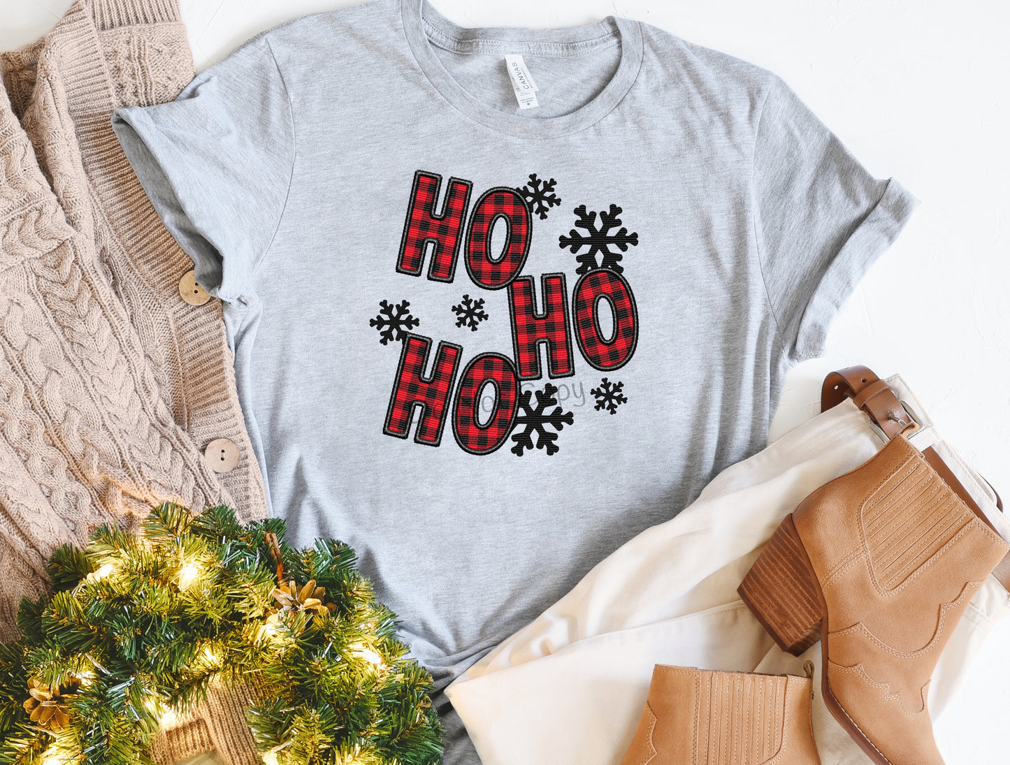 Ho Ho Ho plaid-DTF