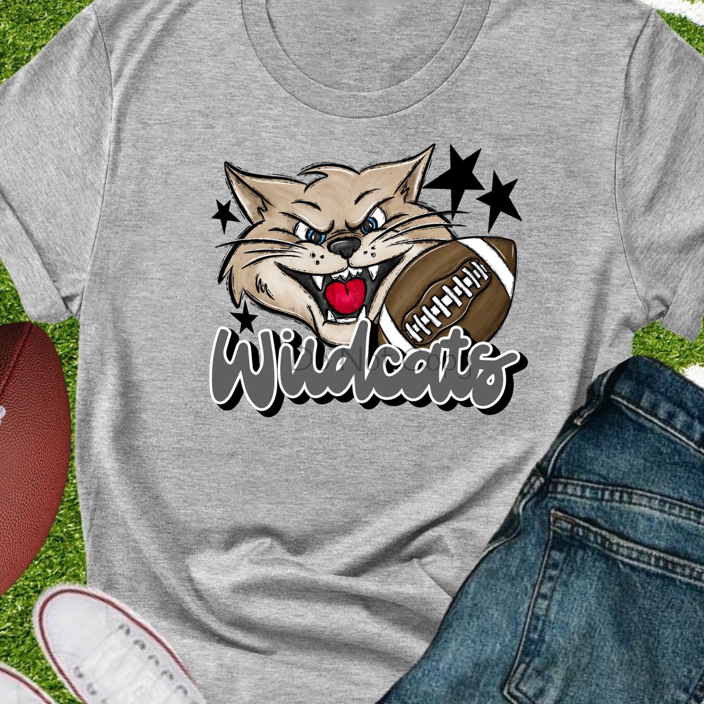 Wildcats football gray-DTF