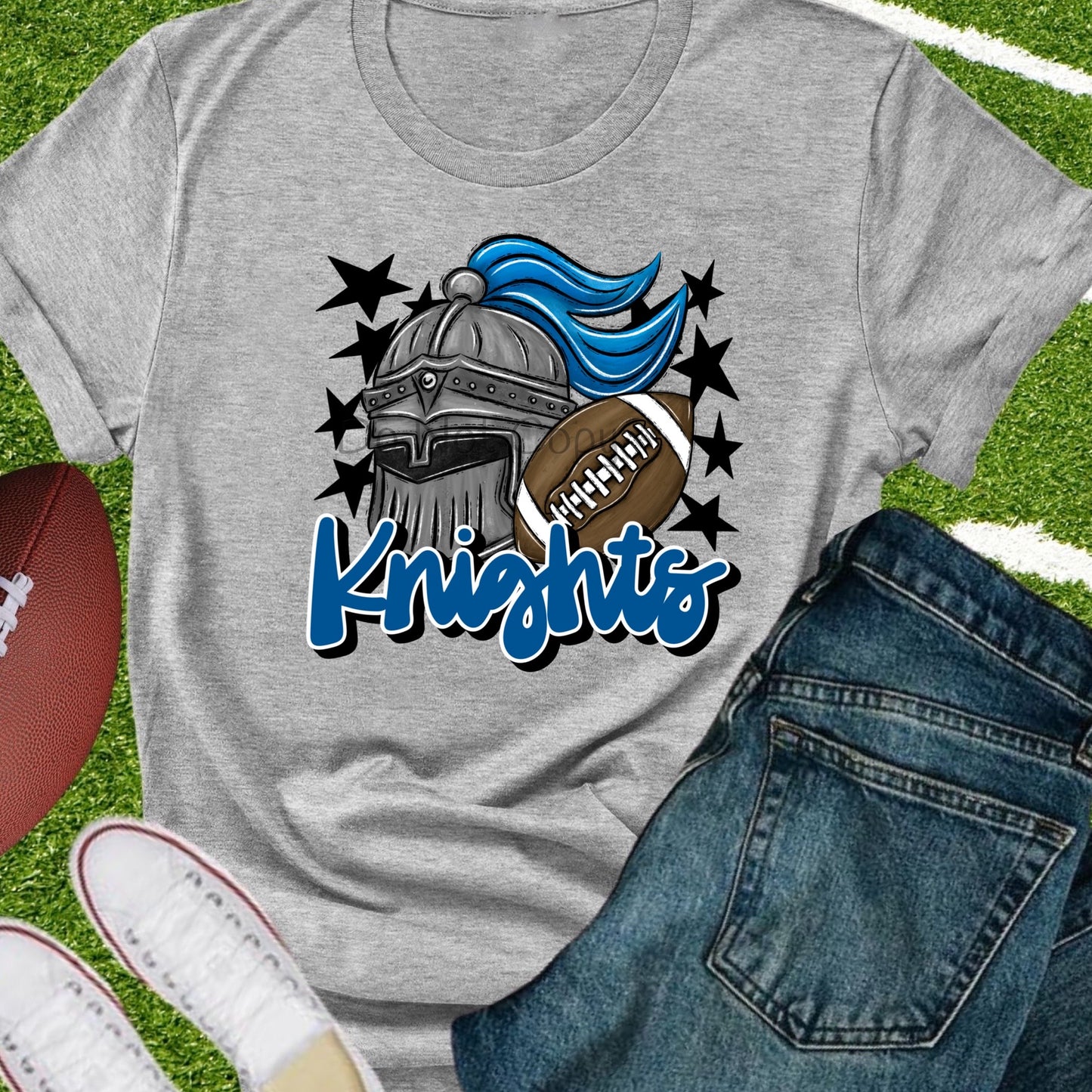 Knights football royal blue-DTF