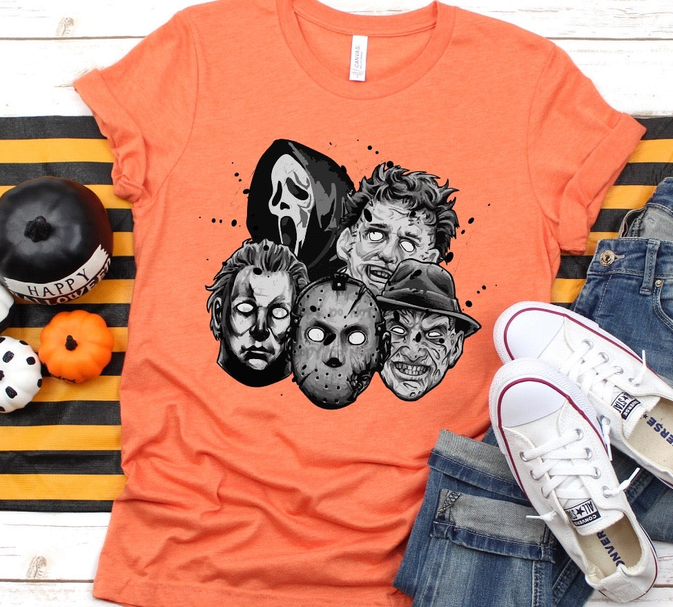 Halloween faces collage greyscale-DTF