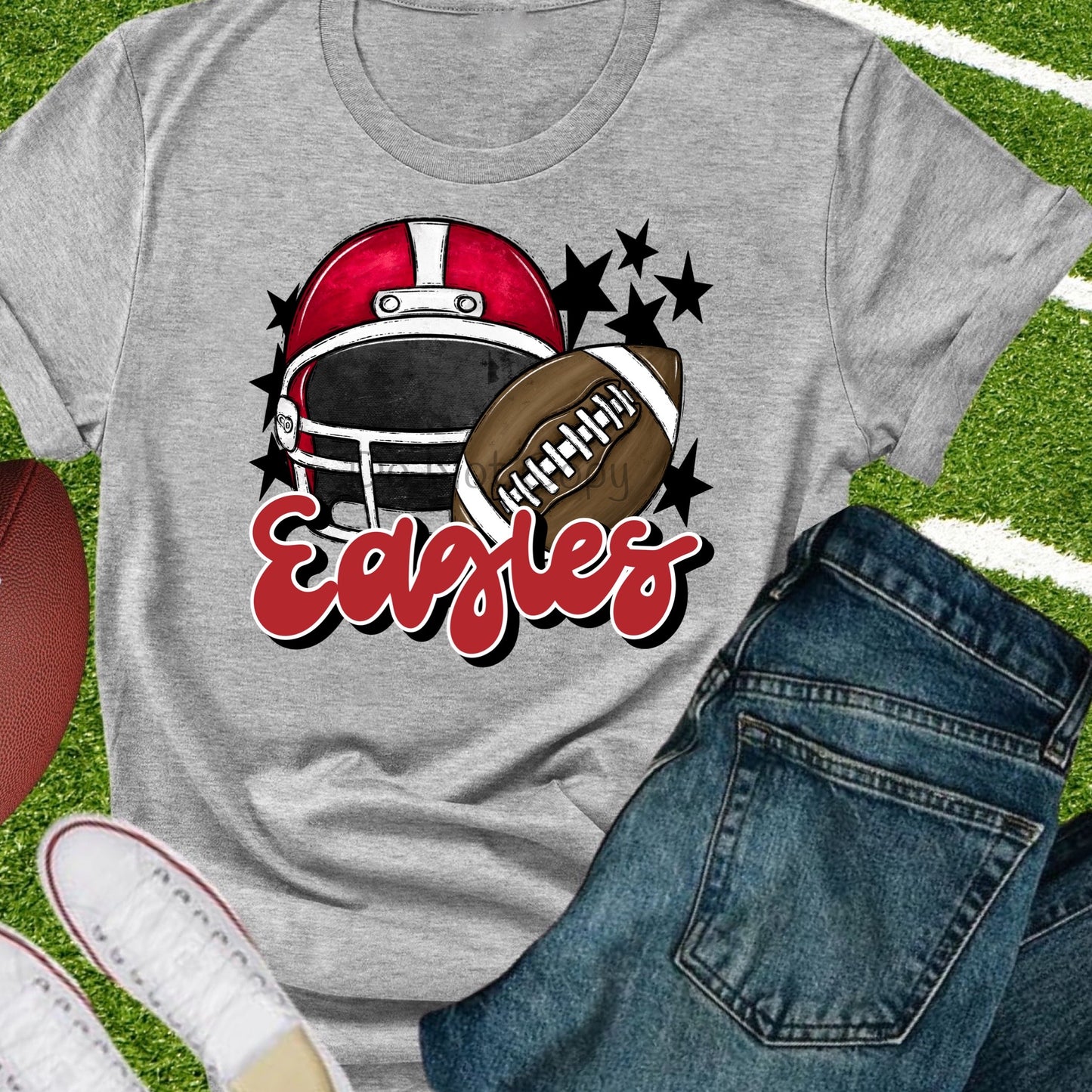 Eagles football helmet red-DTF