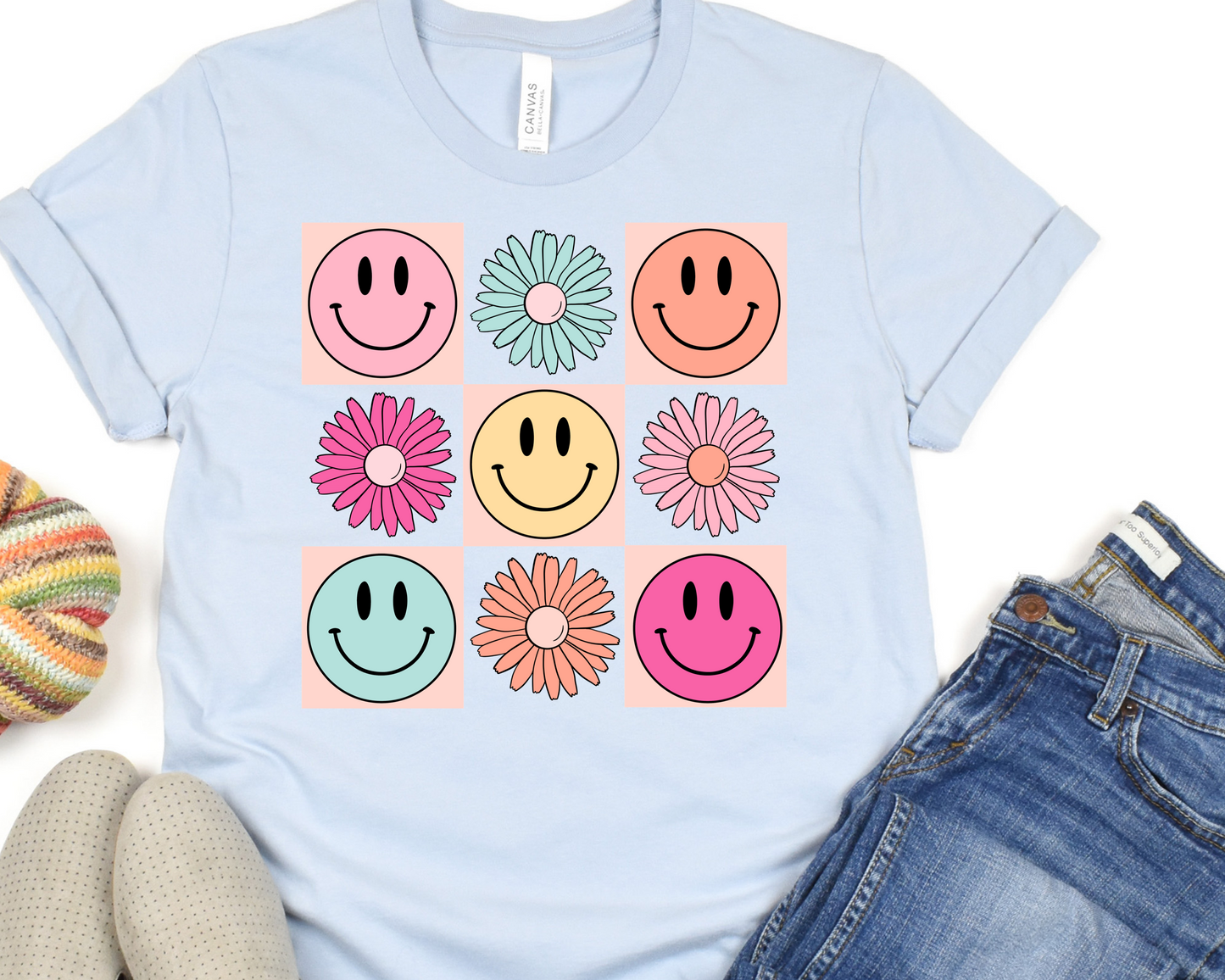 Flowers and smileys-DTF