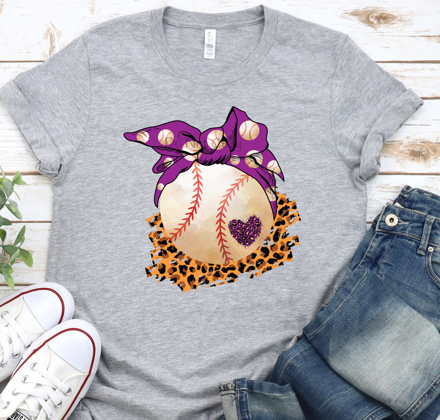 Baseball purple bow-DTF
