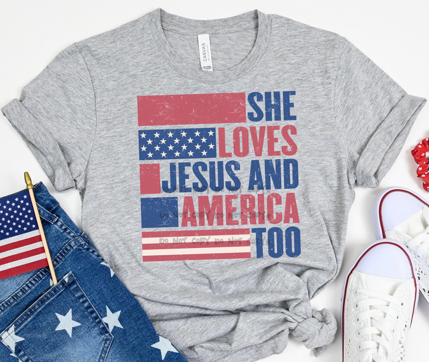 She loves Jesus and America too flag -DTF