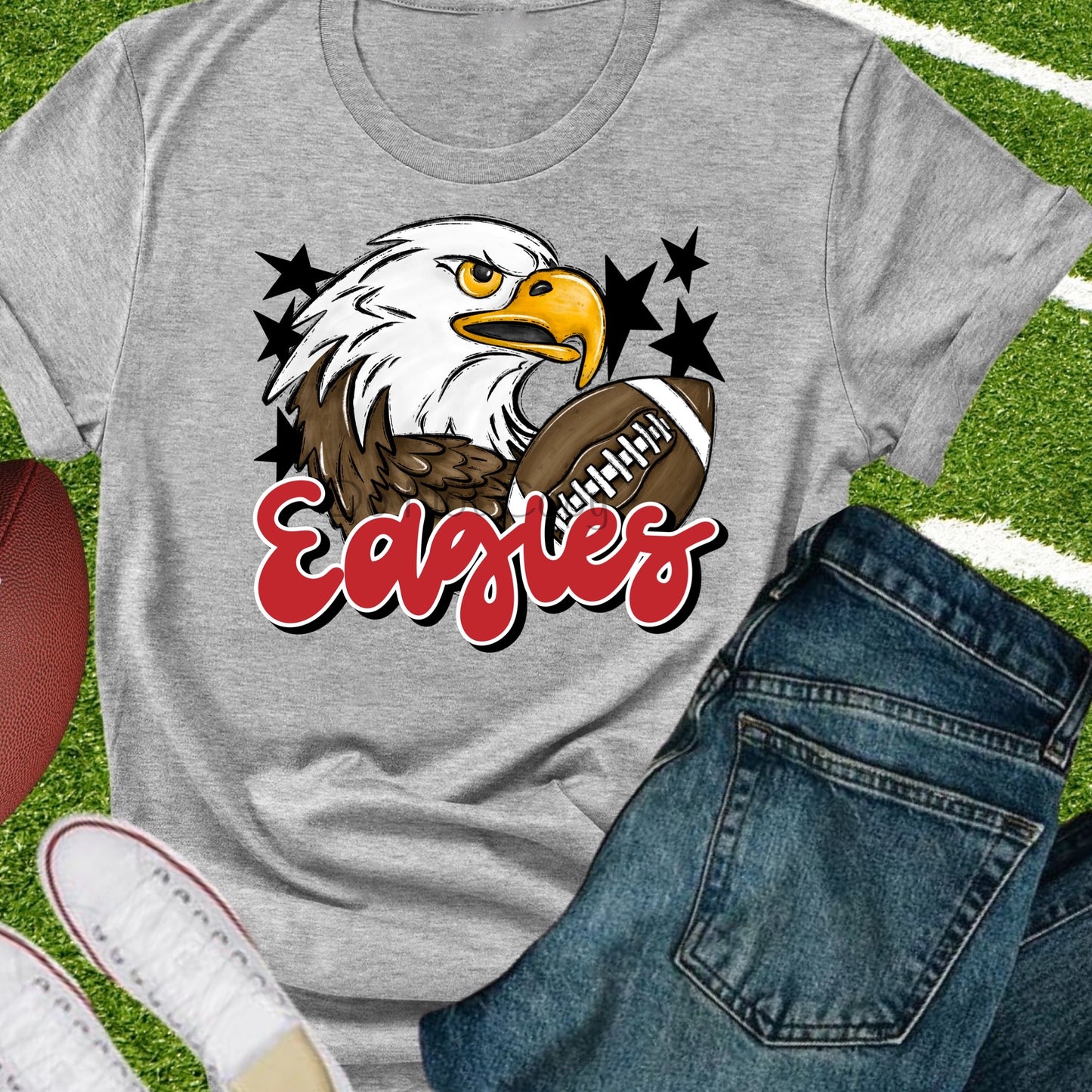 Eagles football red-DTF