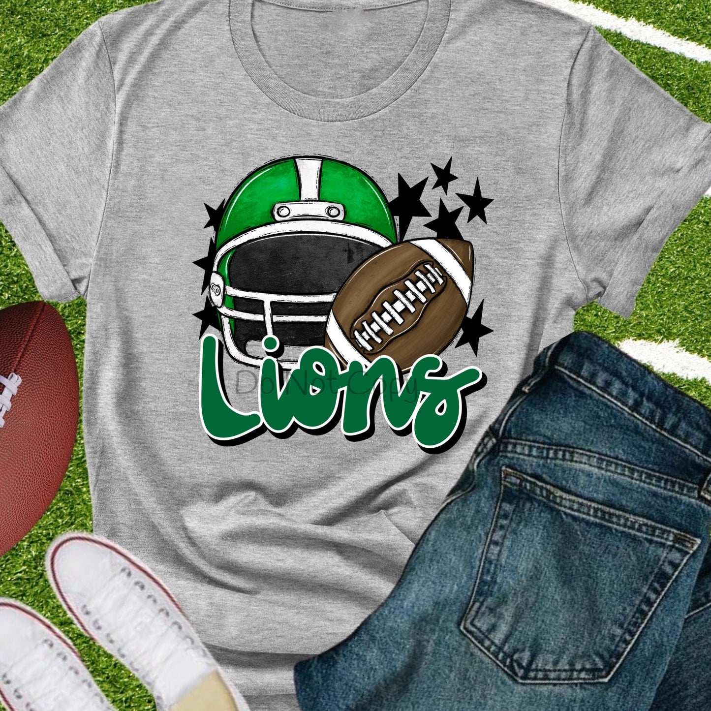 Lions football helmet green-DTF