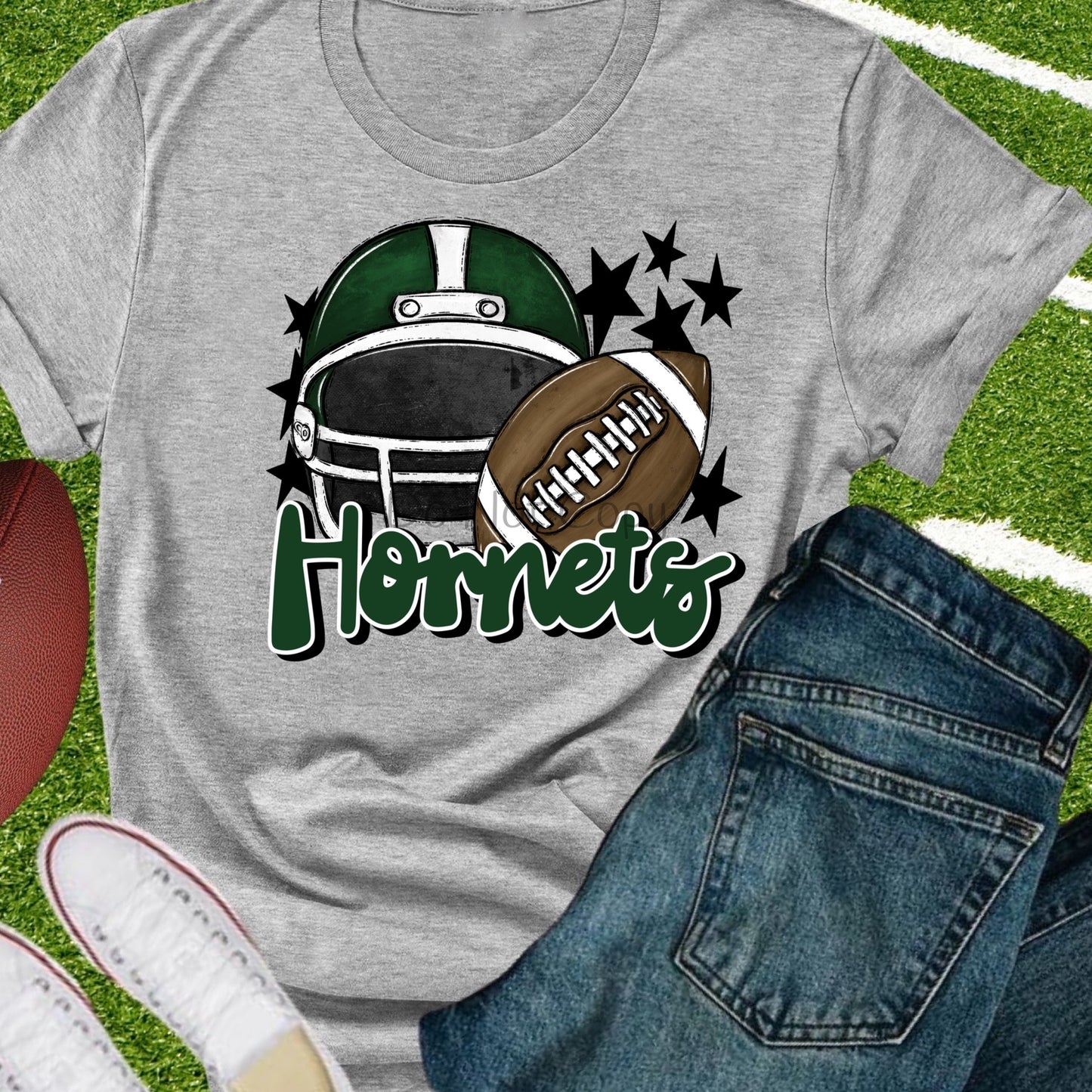 Hornets football helmet green-DTF