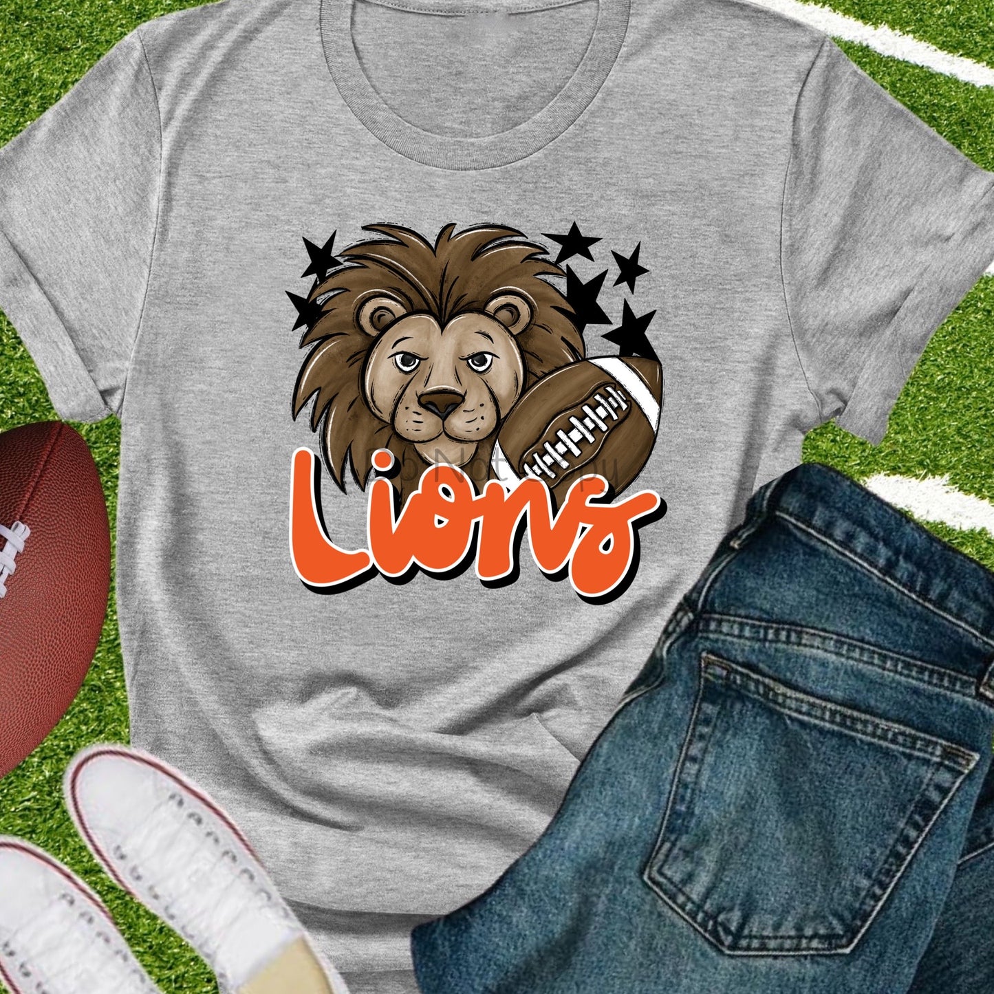 Lions football orange-DTF