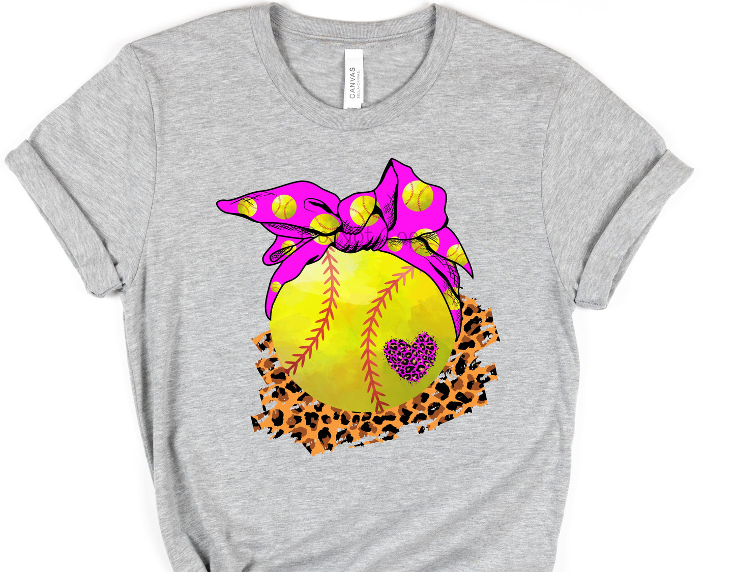 Softball pink bow-DTF