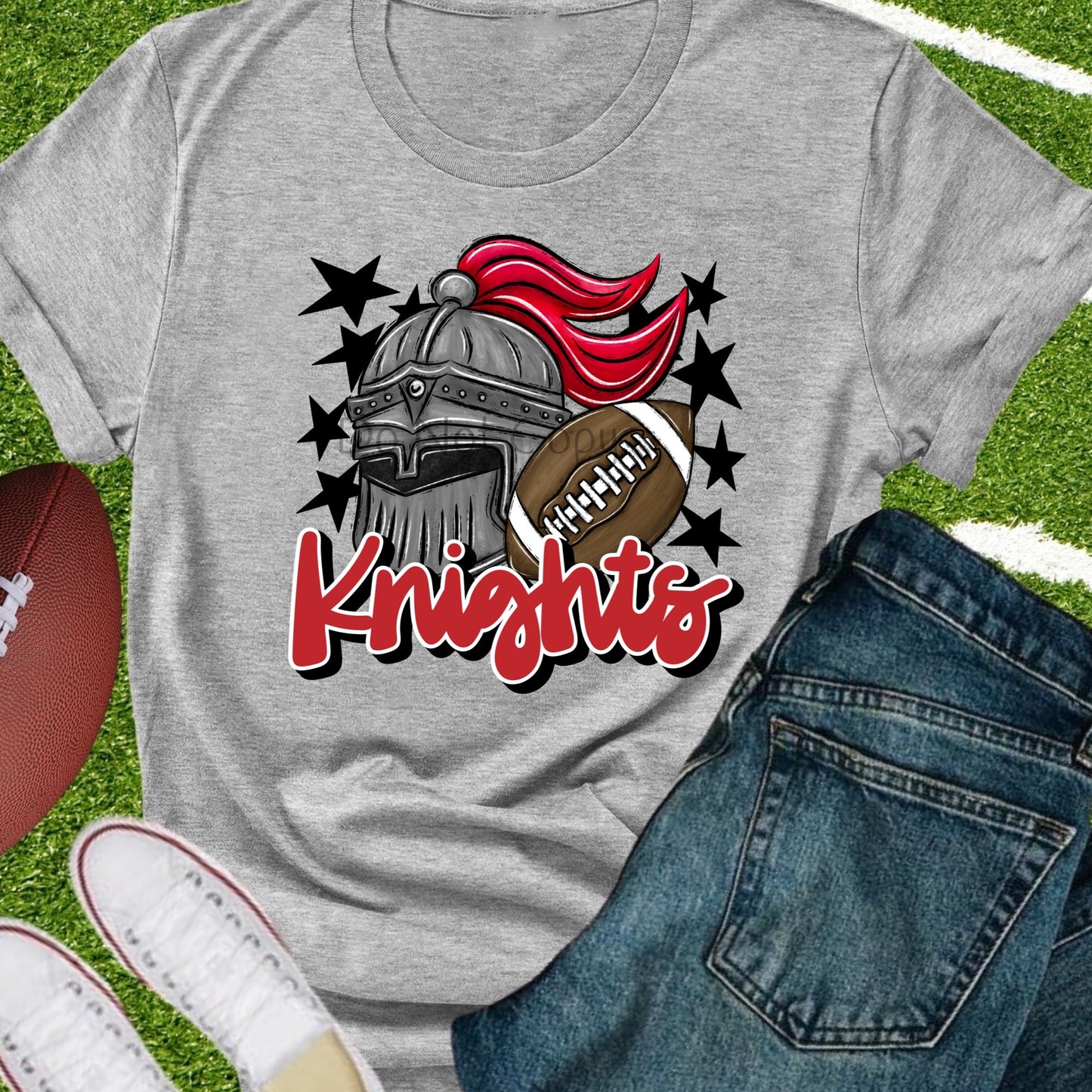 Knights football red-DTF