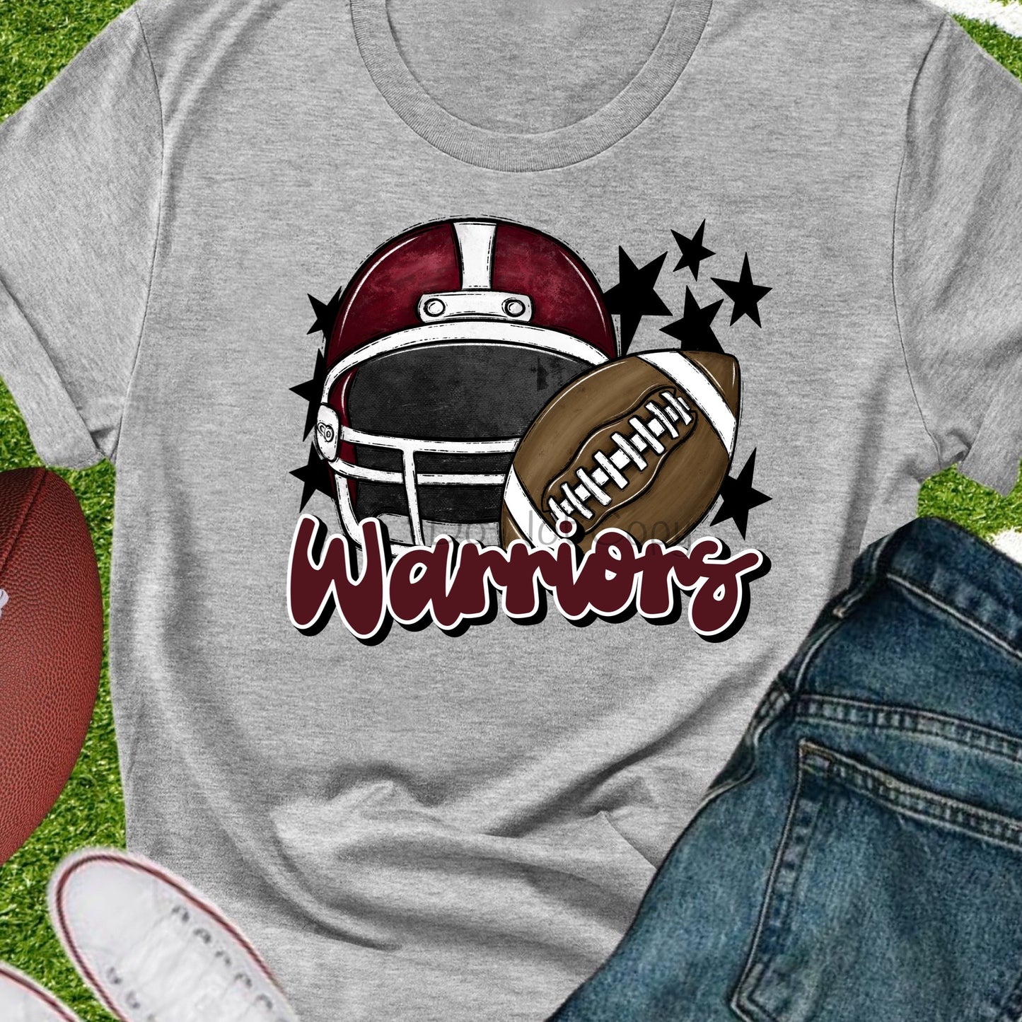 Warriors football helmet maroon-DTF